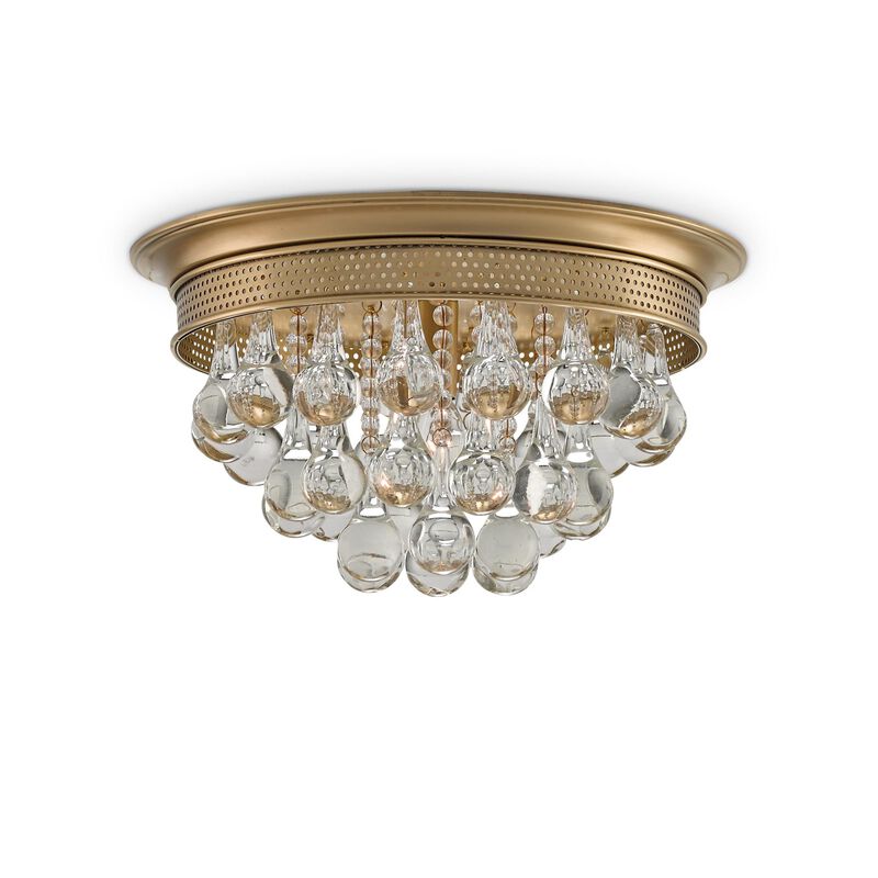 Worthing 14 Inch 1 Light Flush Mount by Currey and Company