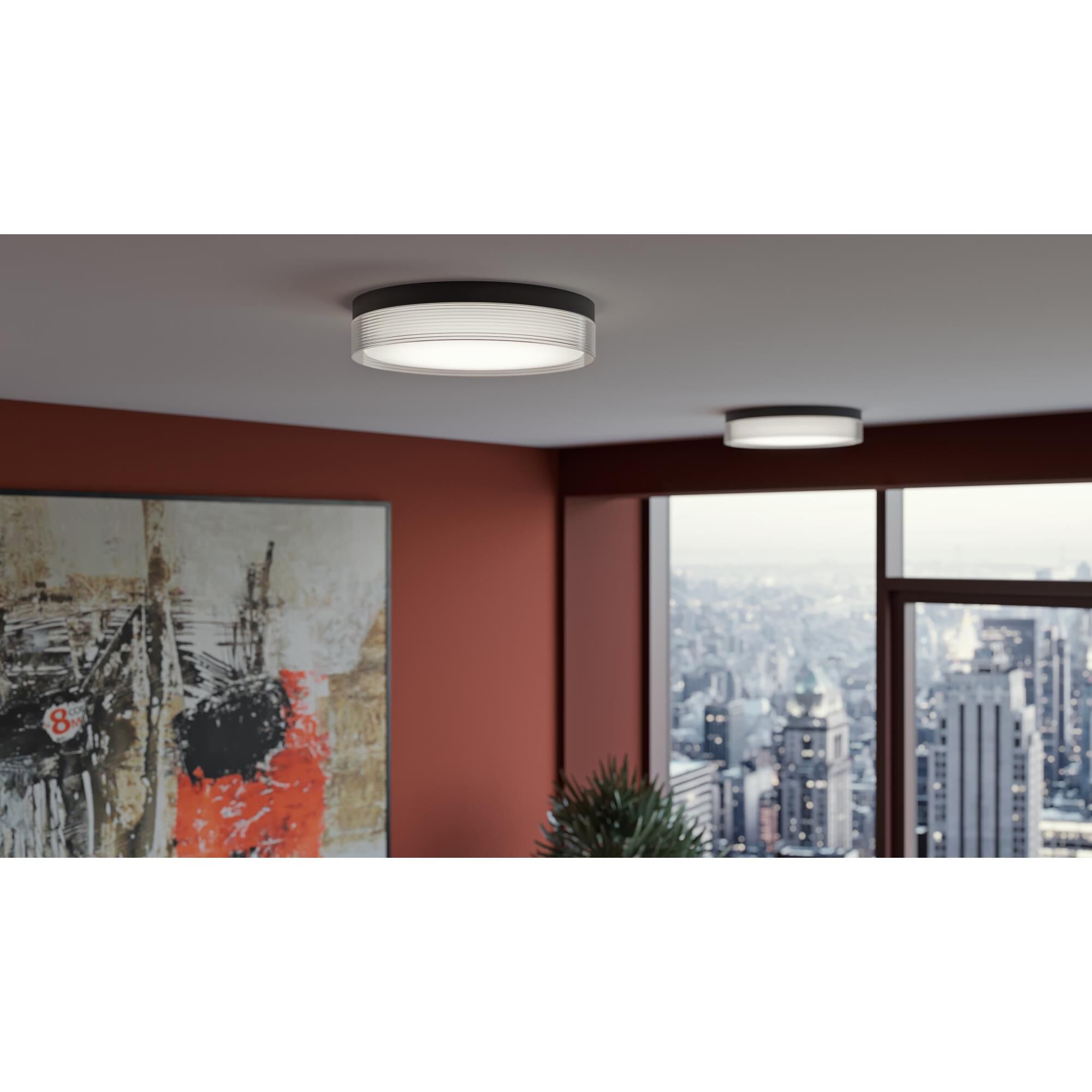 Shown in Black finish and White Acrylic shade