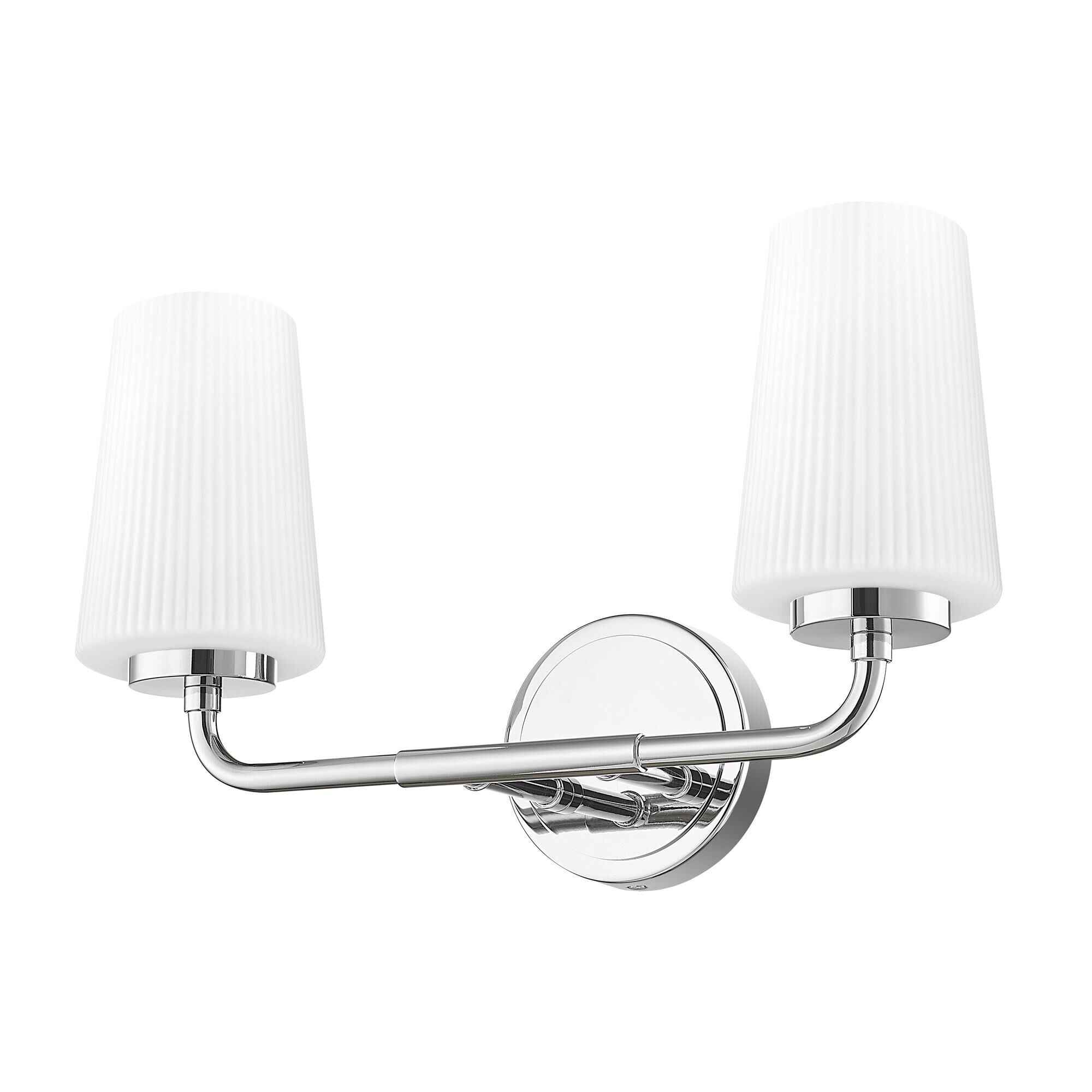 Shown in Chrome finish and Matte Opal glass and Matte Opal shade