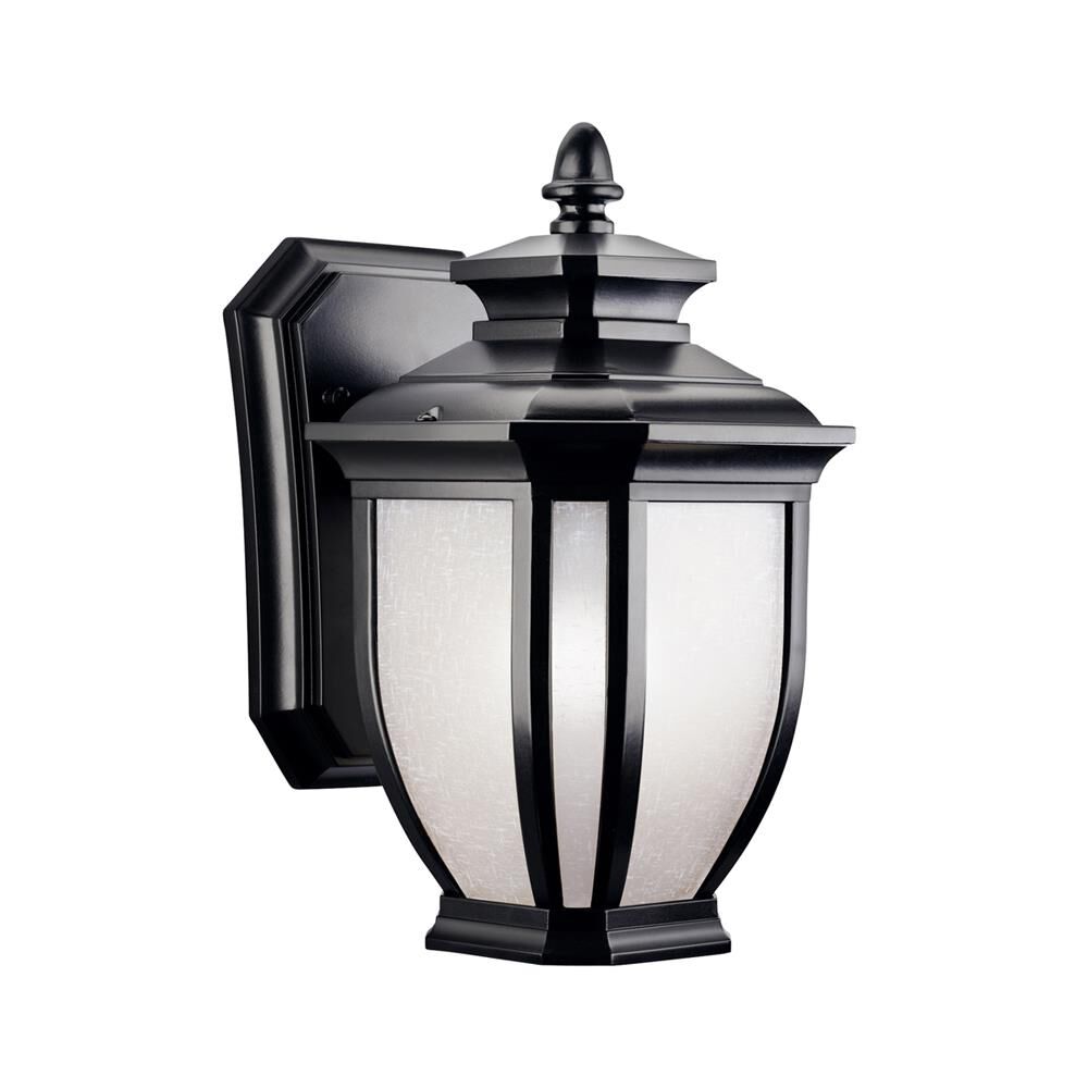 Shown in Black finish and White Linen glass