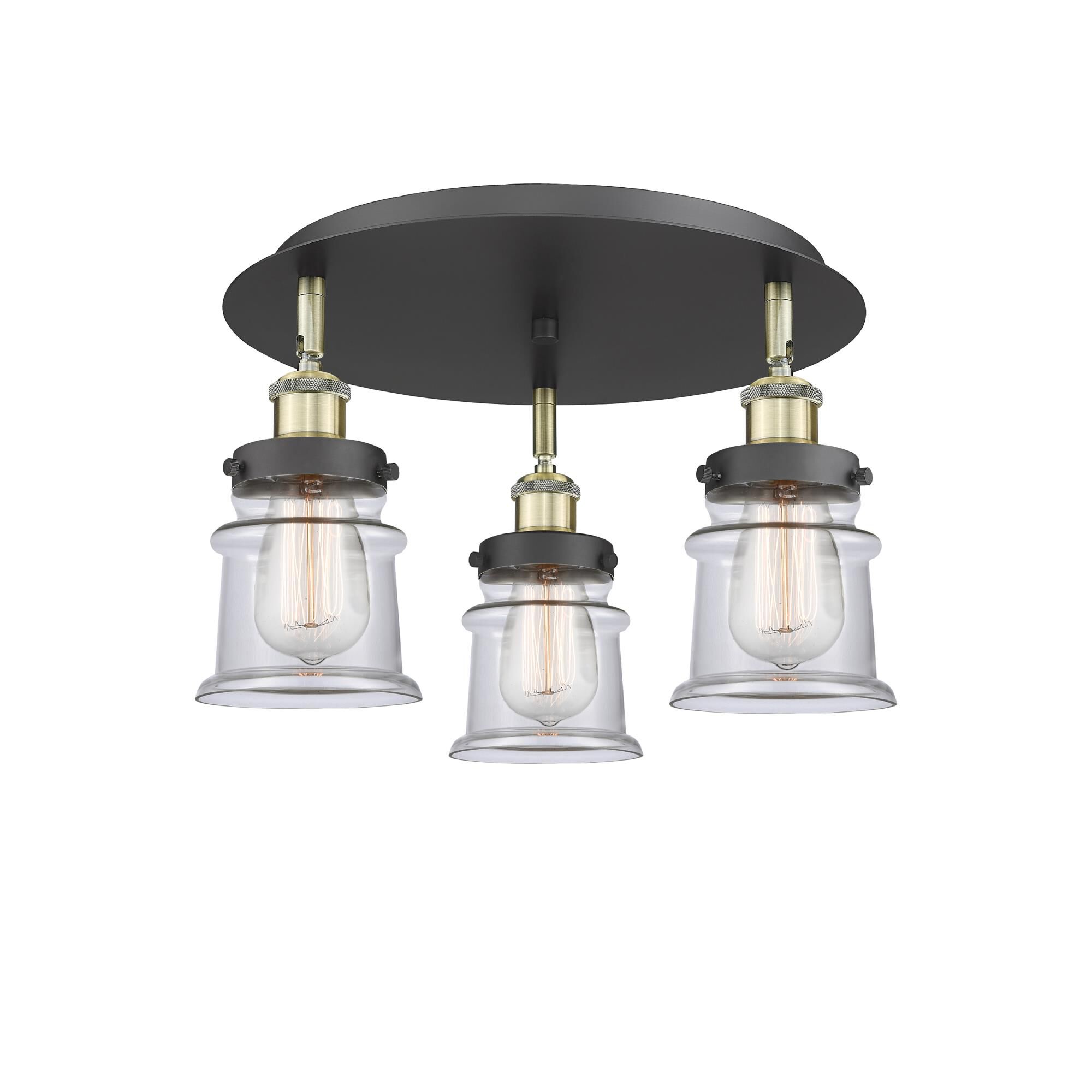Shown in Black Antique Brass finish and Clear glass