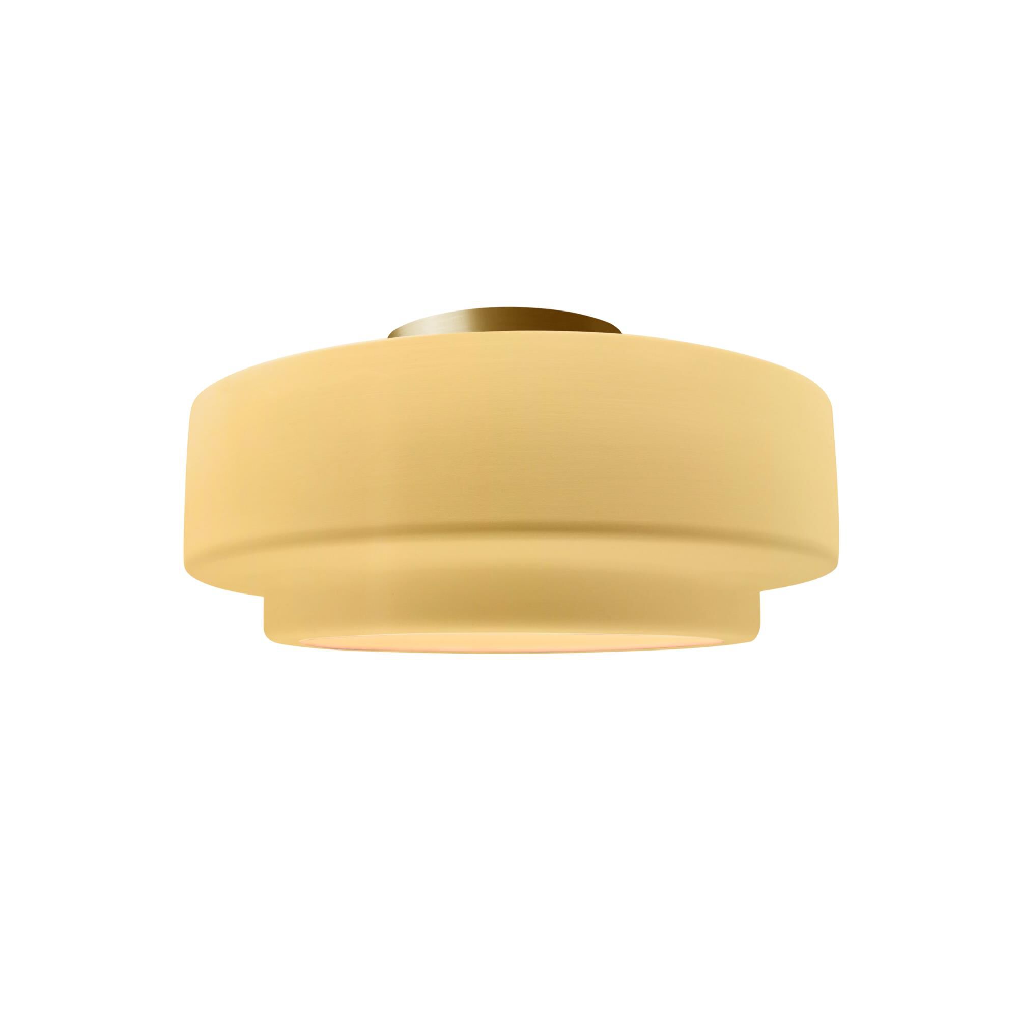 Shown in Brushed Brass finish and Muted Yellow shade