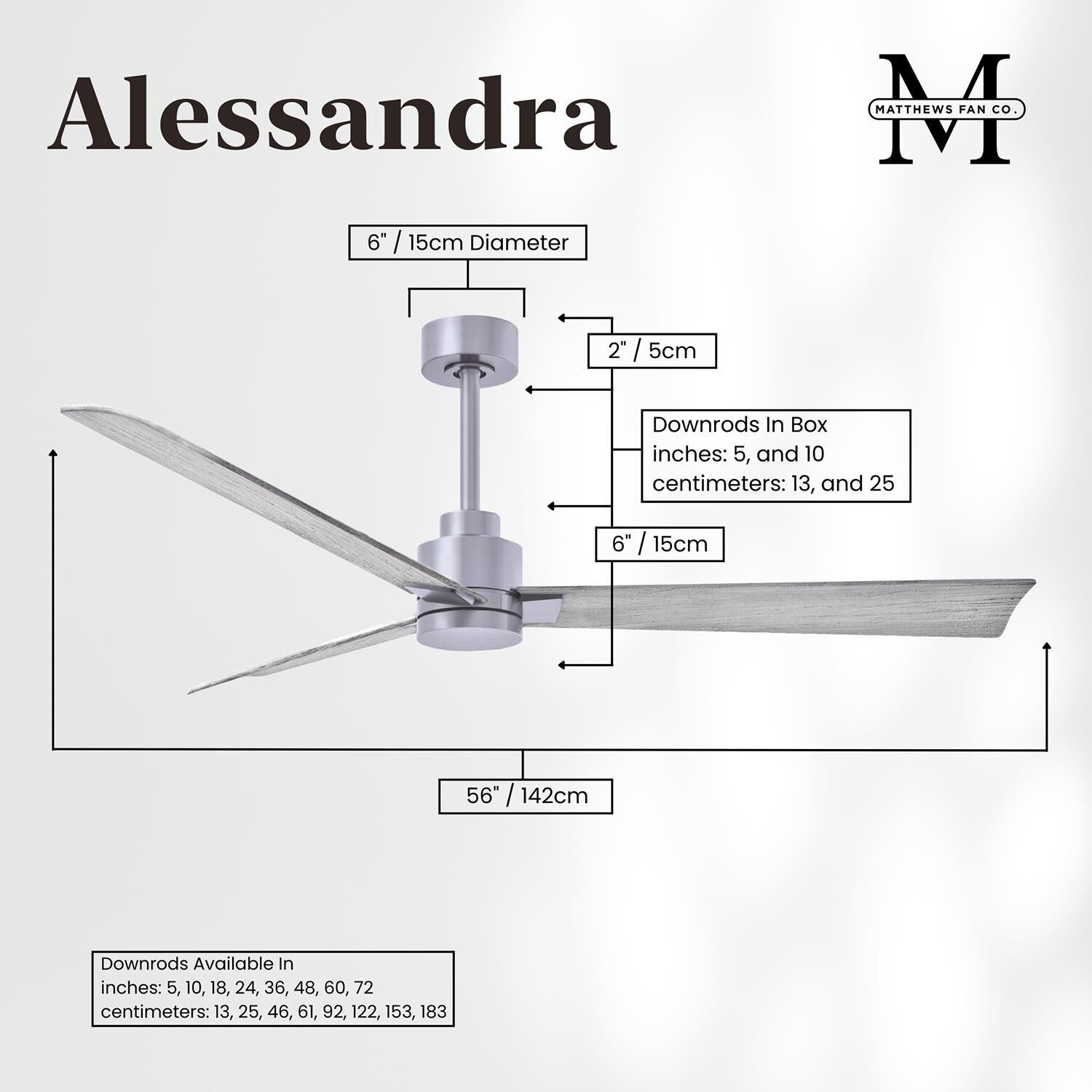 Alessandra 56 Inch Ceiling Fan by Matthews Fan Company