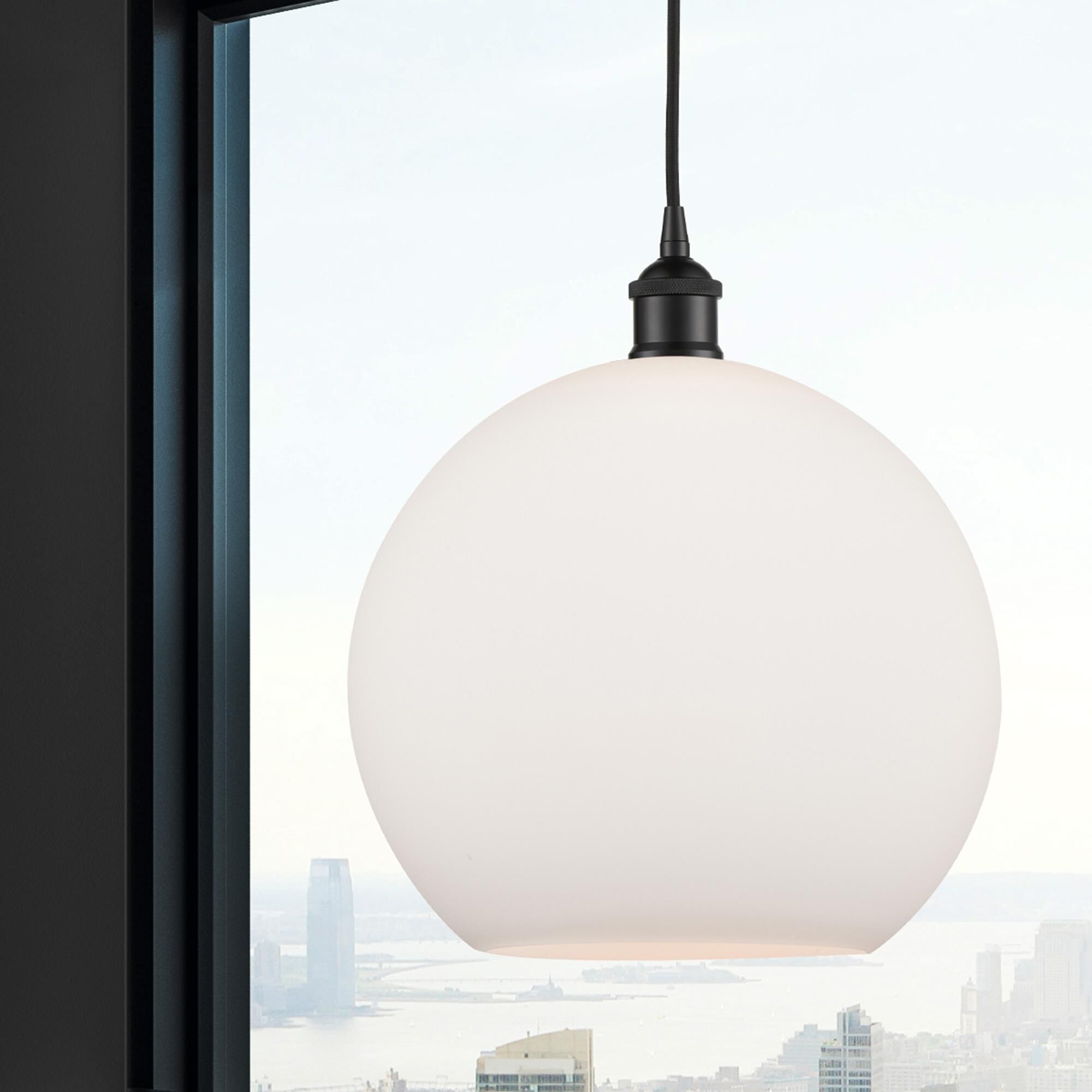 Shown in Matte Black finish and Cased Matte White glass