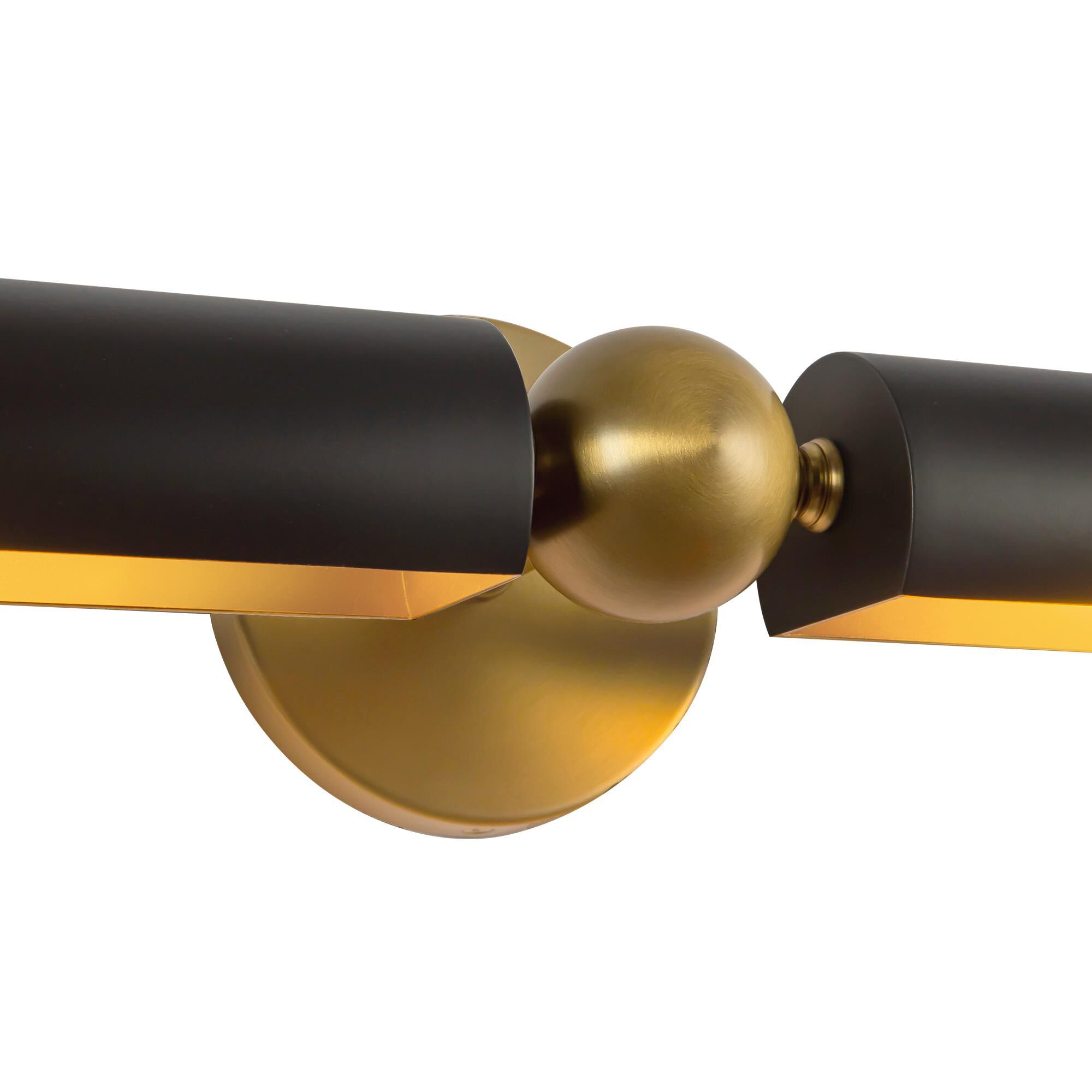 Shown in Brushed Gold and Matte Black finish and Steel shade