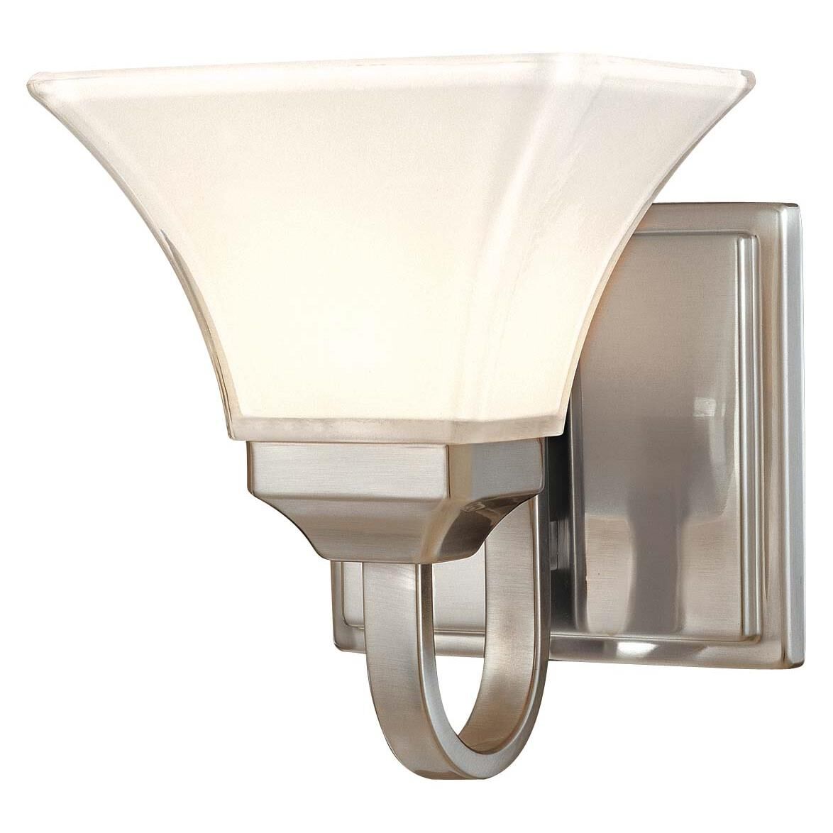 Shown in Brushed Nickel finish and Lamina Blanca glass 