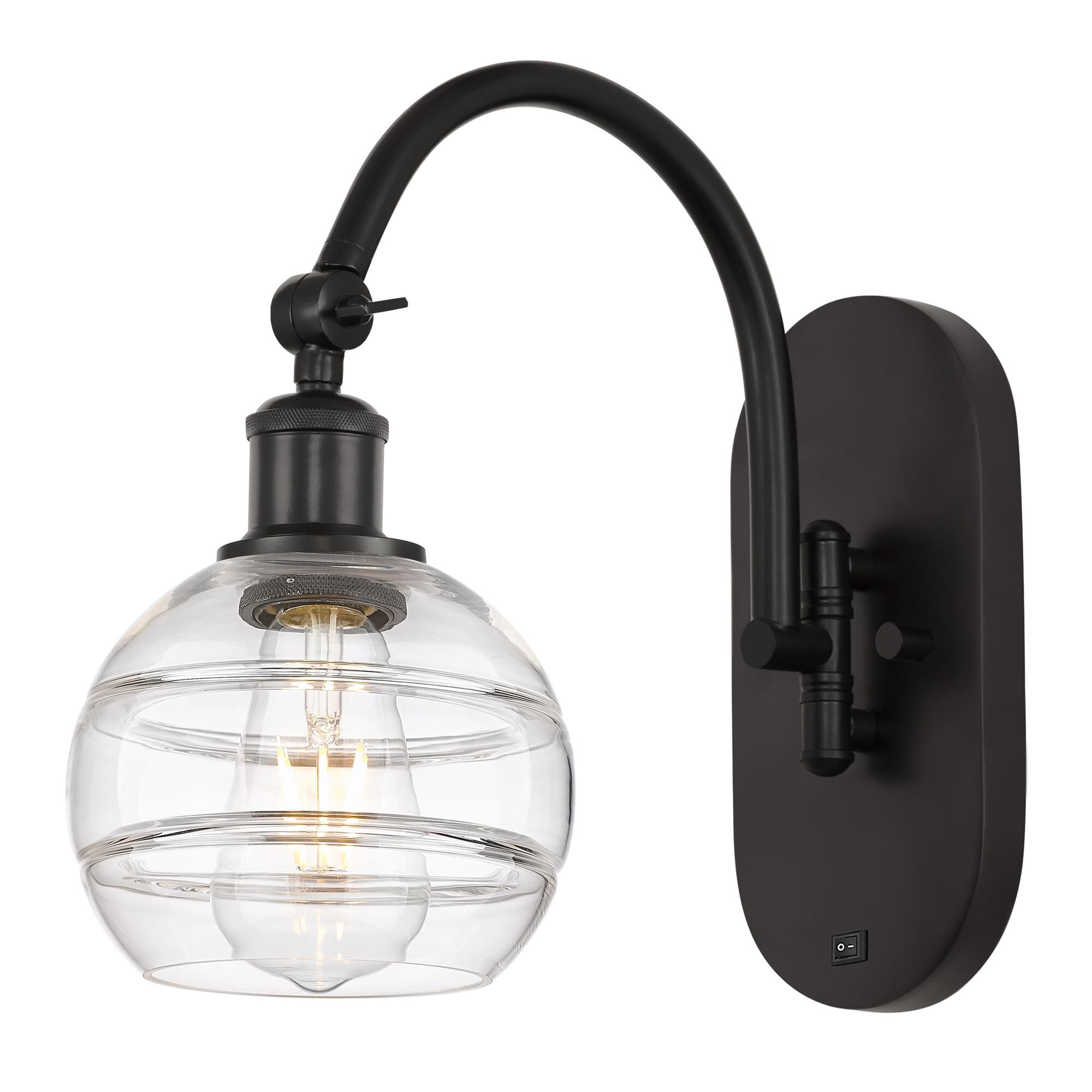 Shown in Oil Rubbed Bronze finish and Clear glass