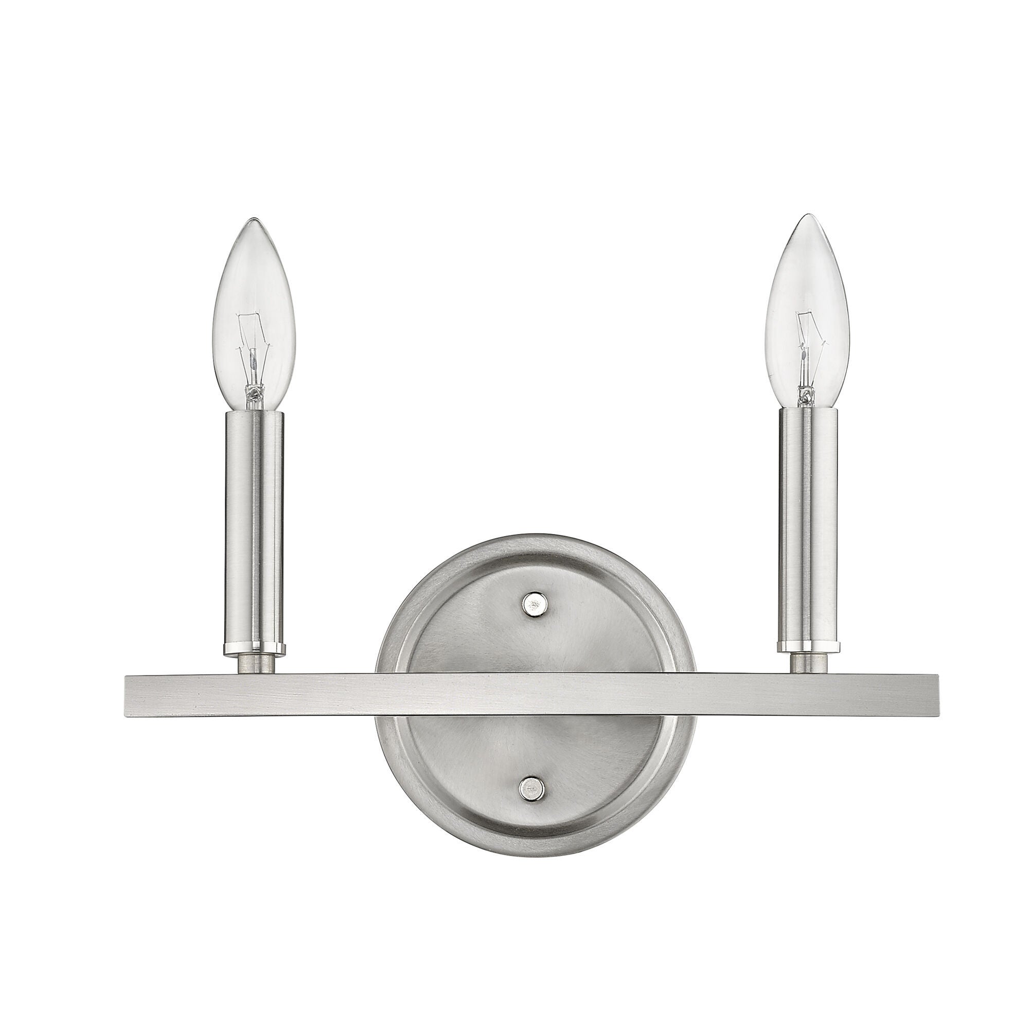 Shown in Satin Nickel finish and -- glass and -- shade