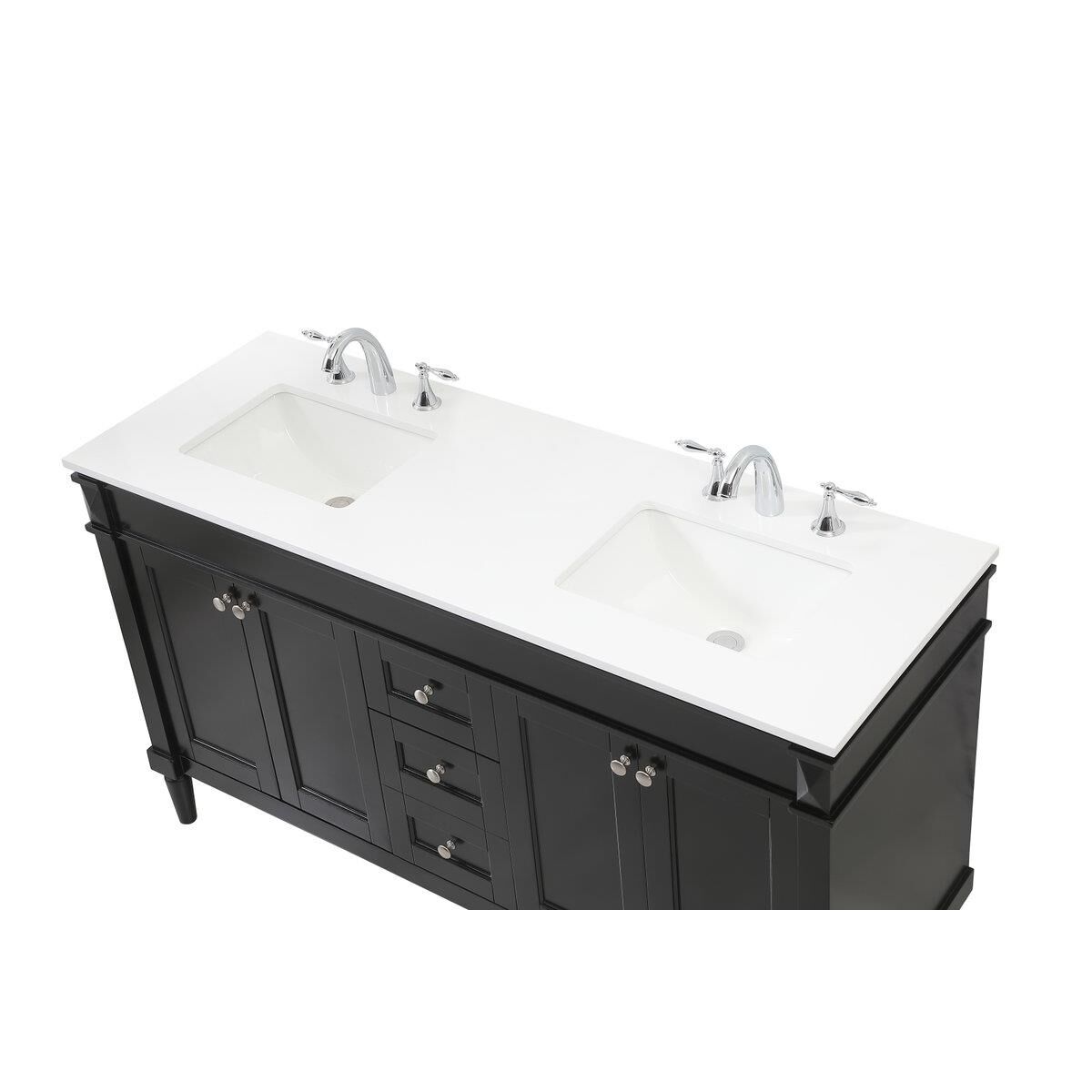 Shown in Black finish and Double Bathroom Vanity accent