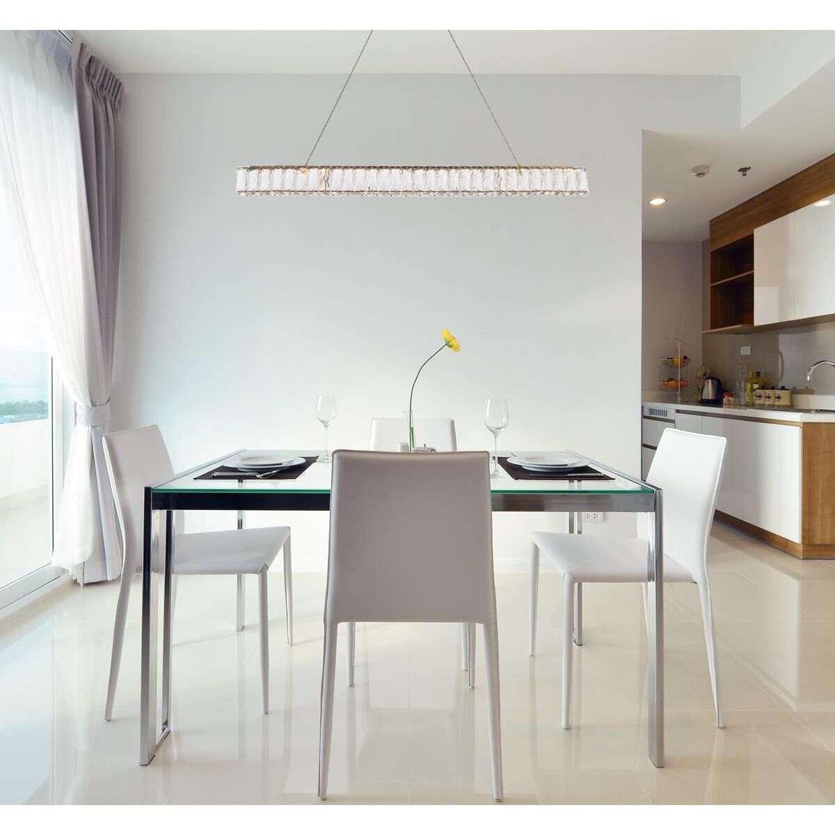 Elegant Lighting Monroe 38 Inch LED Linear Suspension Light