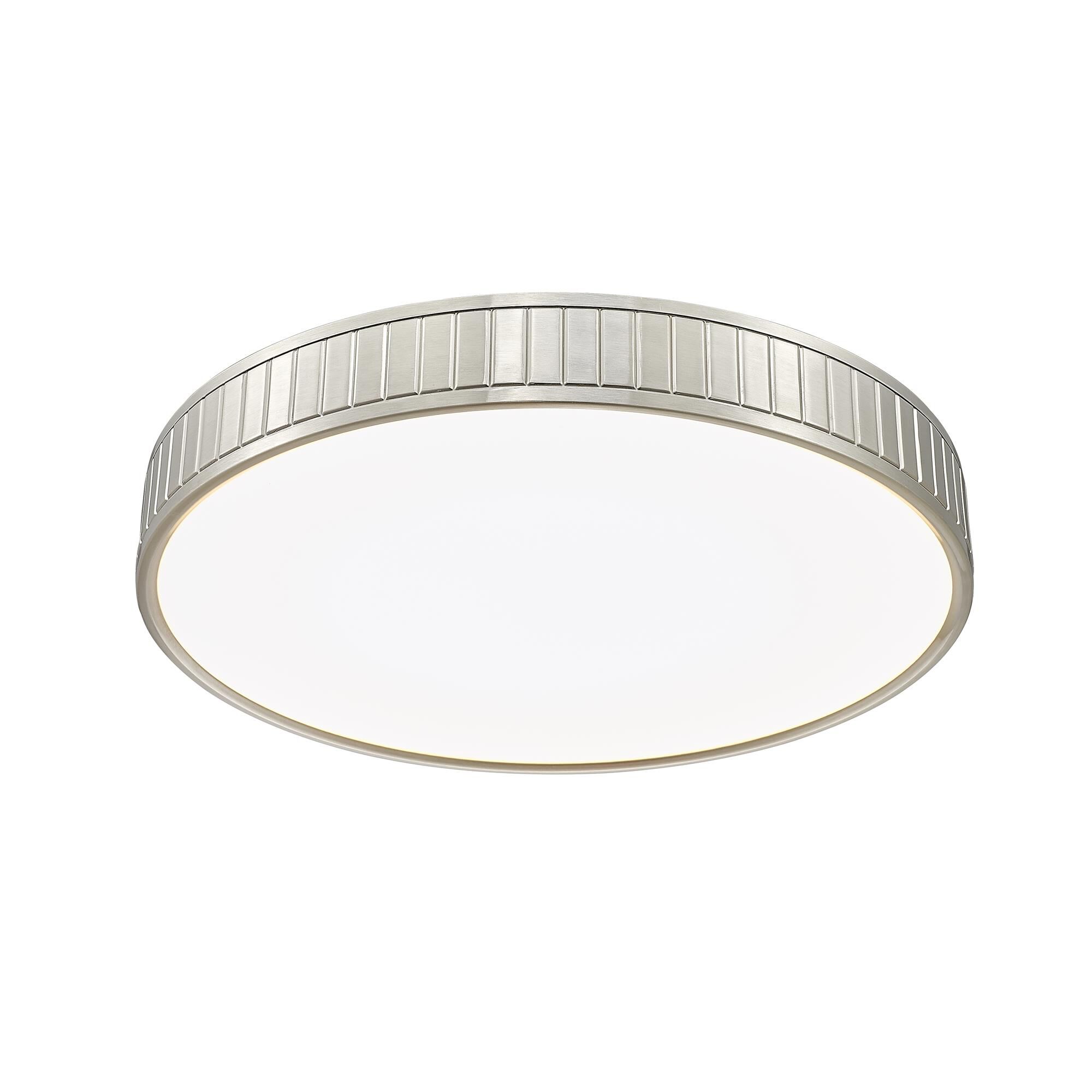 Shown in Brushed Nickel finish and Frosted glass and Frosted shade