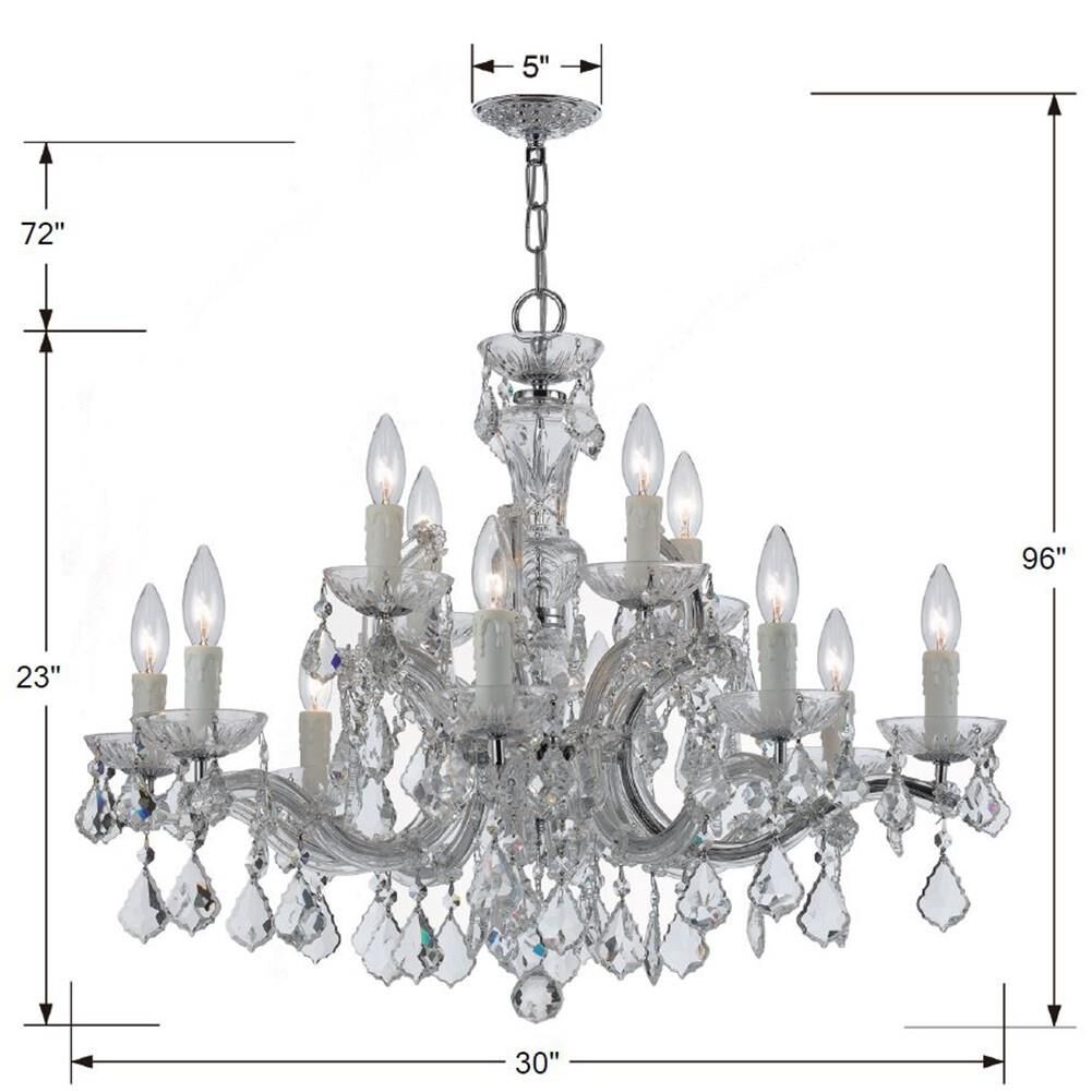 Maria Theresa 30 Inch 12 Light Chandelier by Crystorama