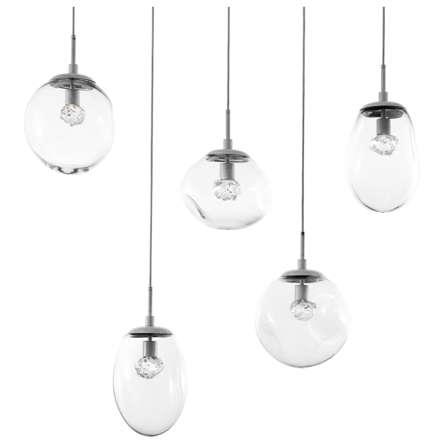 Shown in Metallic Beige Silver finish and Floret Inner Clear Outer glass