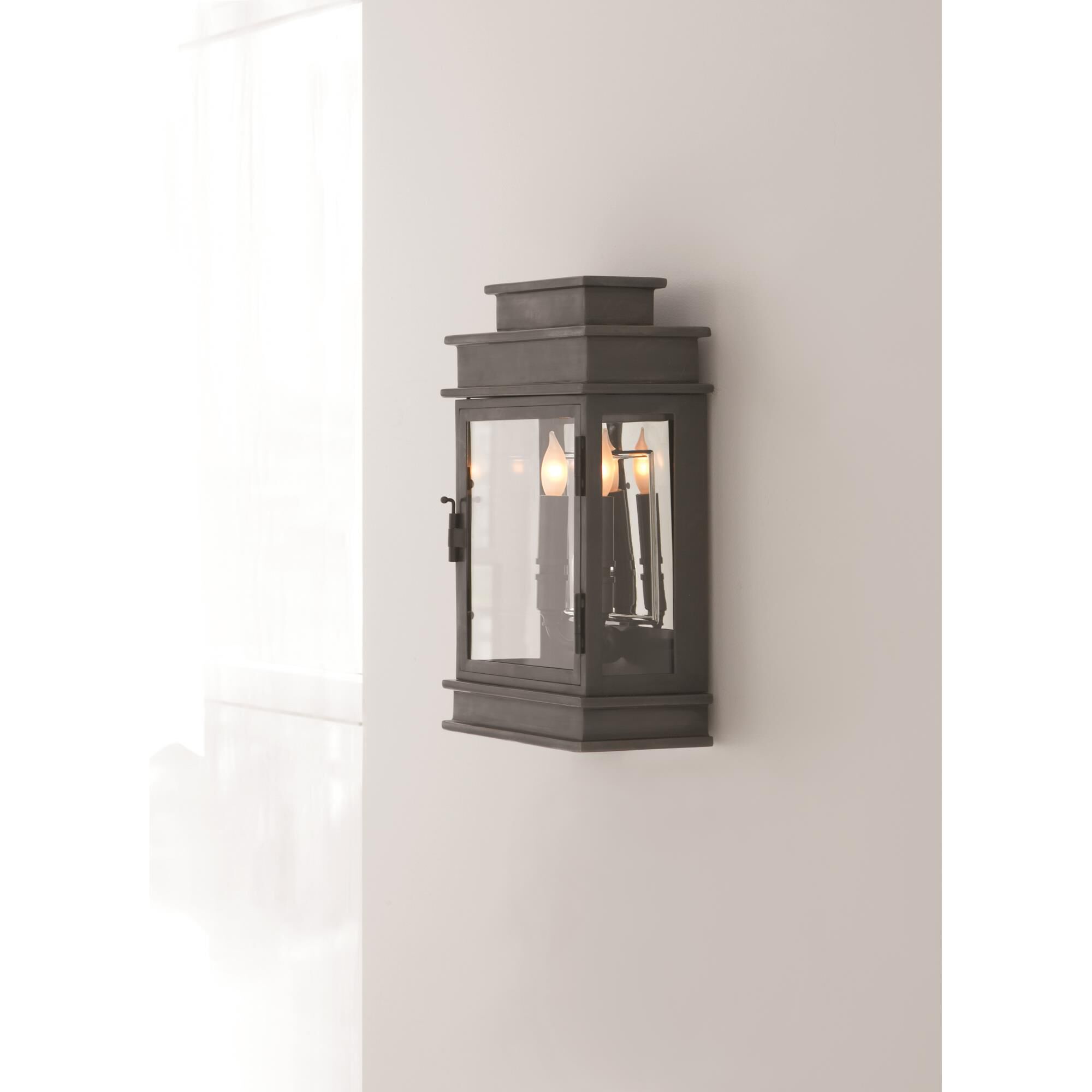Chapman & Myers Linear Lantern 15 Inch Tall 2 Light Outdoor Wall Light by Visual Comfort Signature Collection