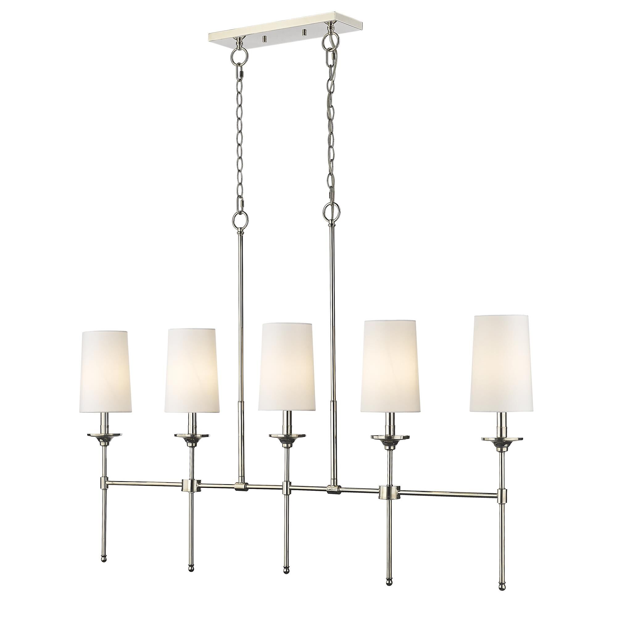 Shown in Polished Nickel finish and Cloth Cover glass and Cloth Cover shade