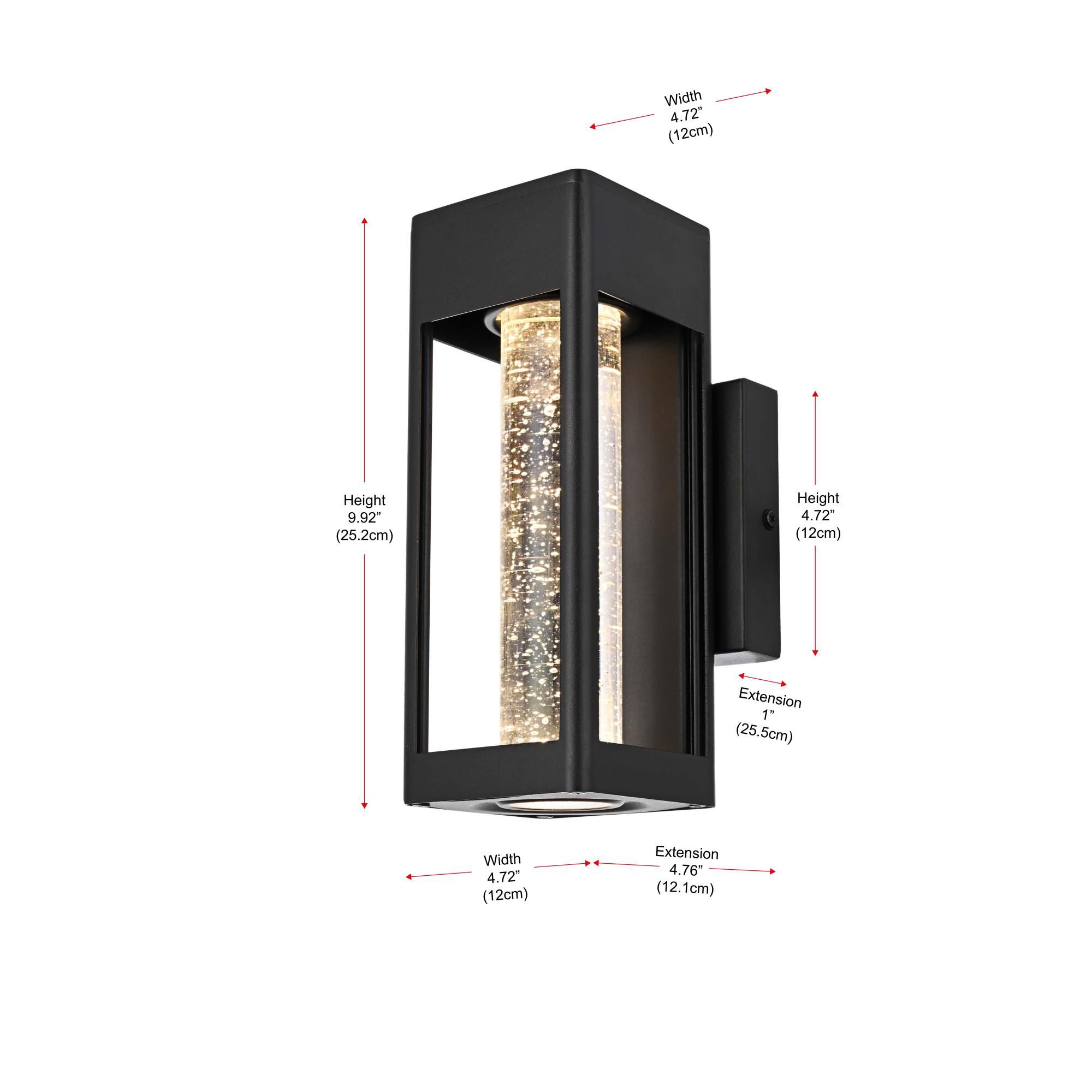 Shown in Black finish and Clear glass