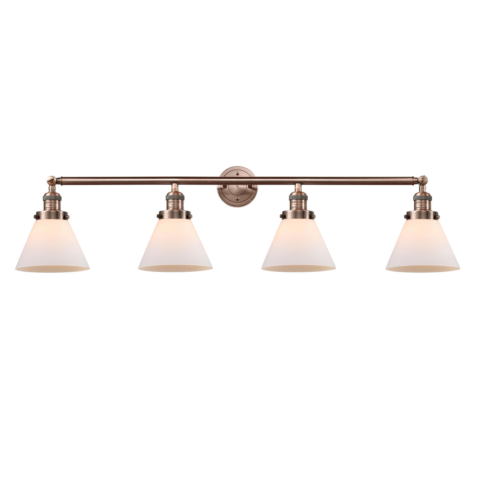 Shown in Antique Copper finish and Matte White Cased glass