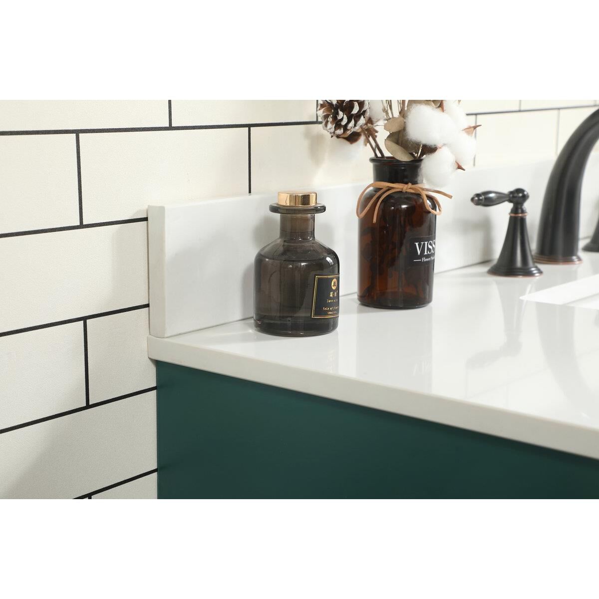 Shown in Green finish and With Backsplash accent