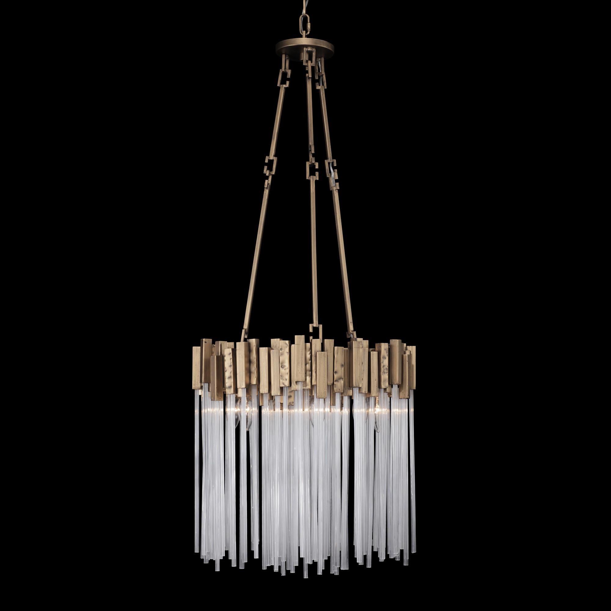 Shown in Havana Gold finish and Clear Fluted glass