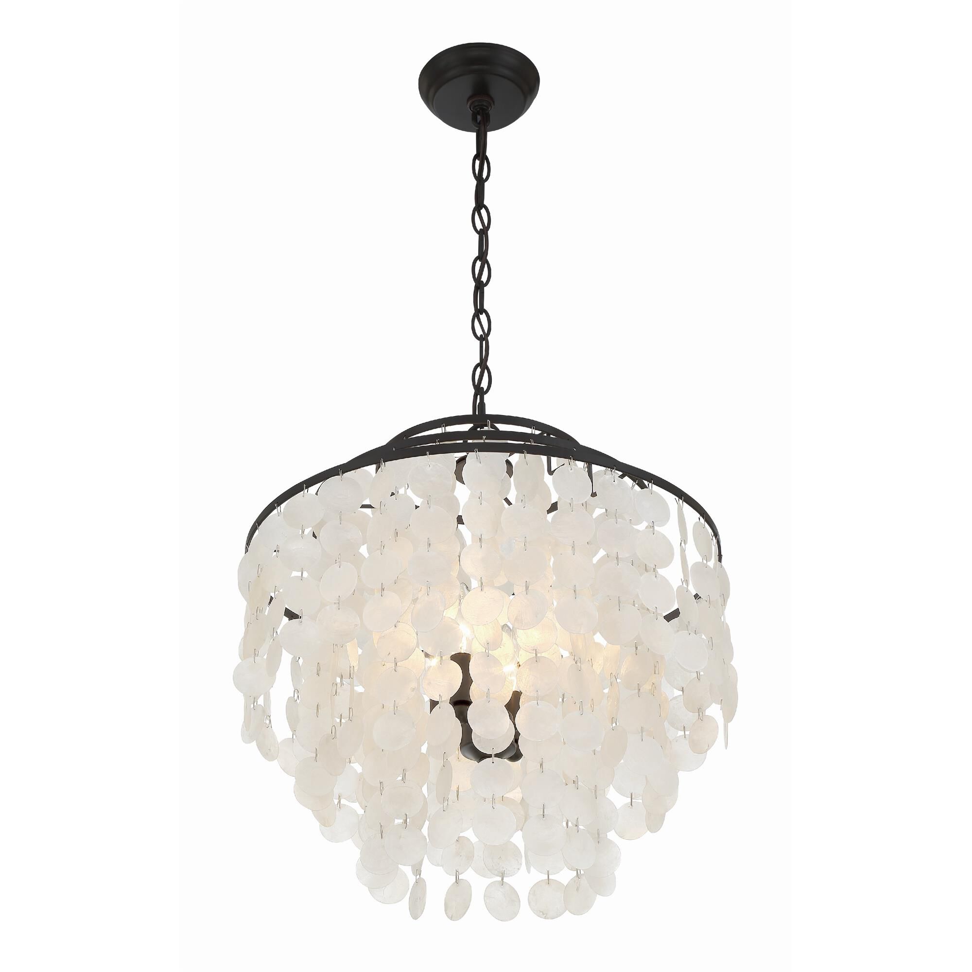 Shown in Dark Bronze finish and Capiz Shell crystal