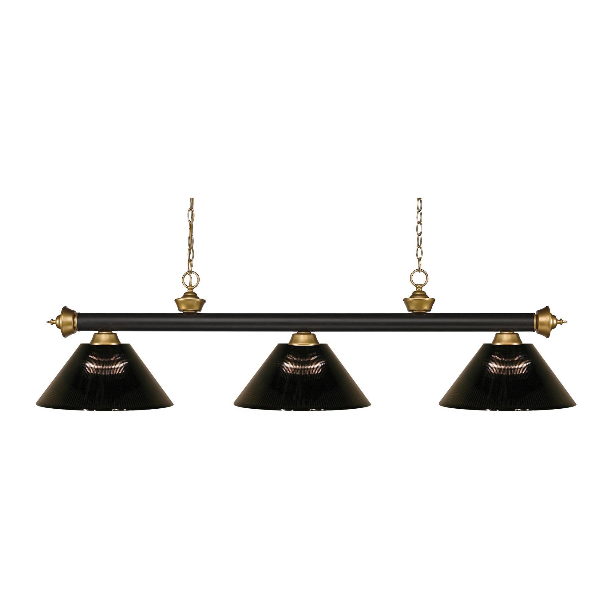 Shown in Bronze + Satin Gold finish and Acrylic glass and Acrylic shade