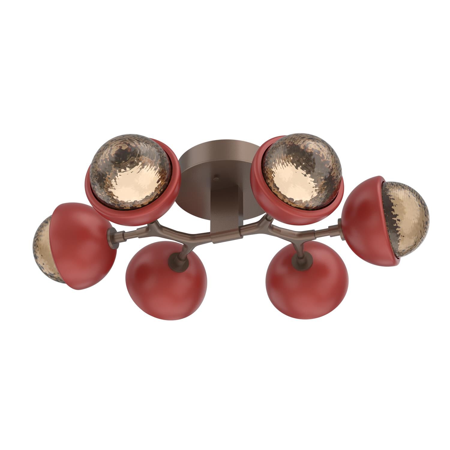 Shown in Burnished Bronze finish and Bronze glass and Cinnamon Red accent