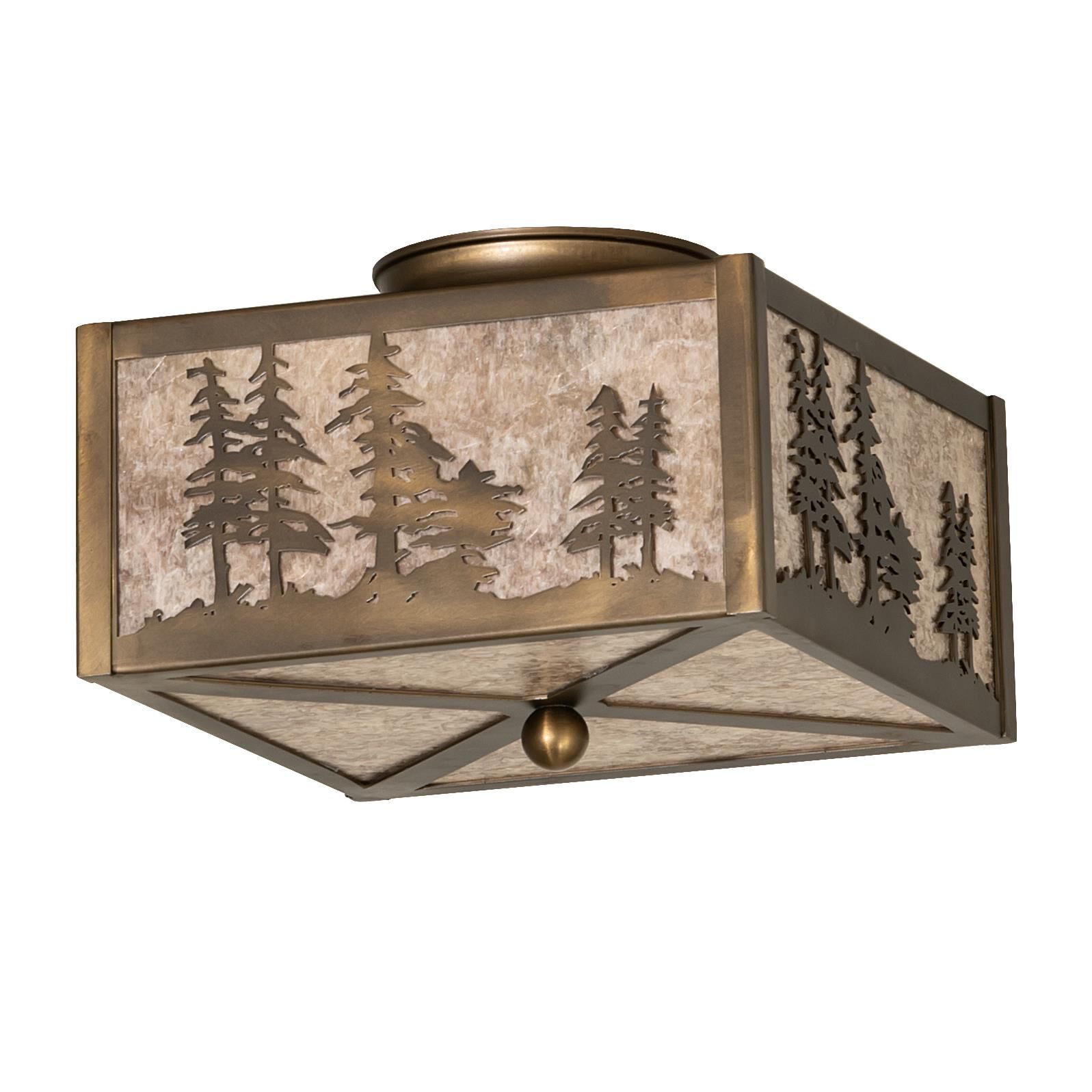 Tall Pines 14 Inch 2 Light Flush Mount by Meyda Lighting