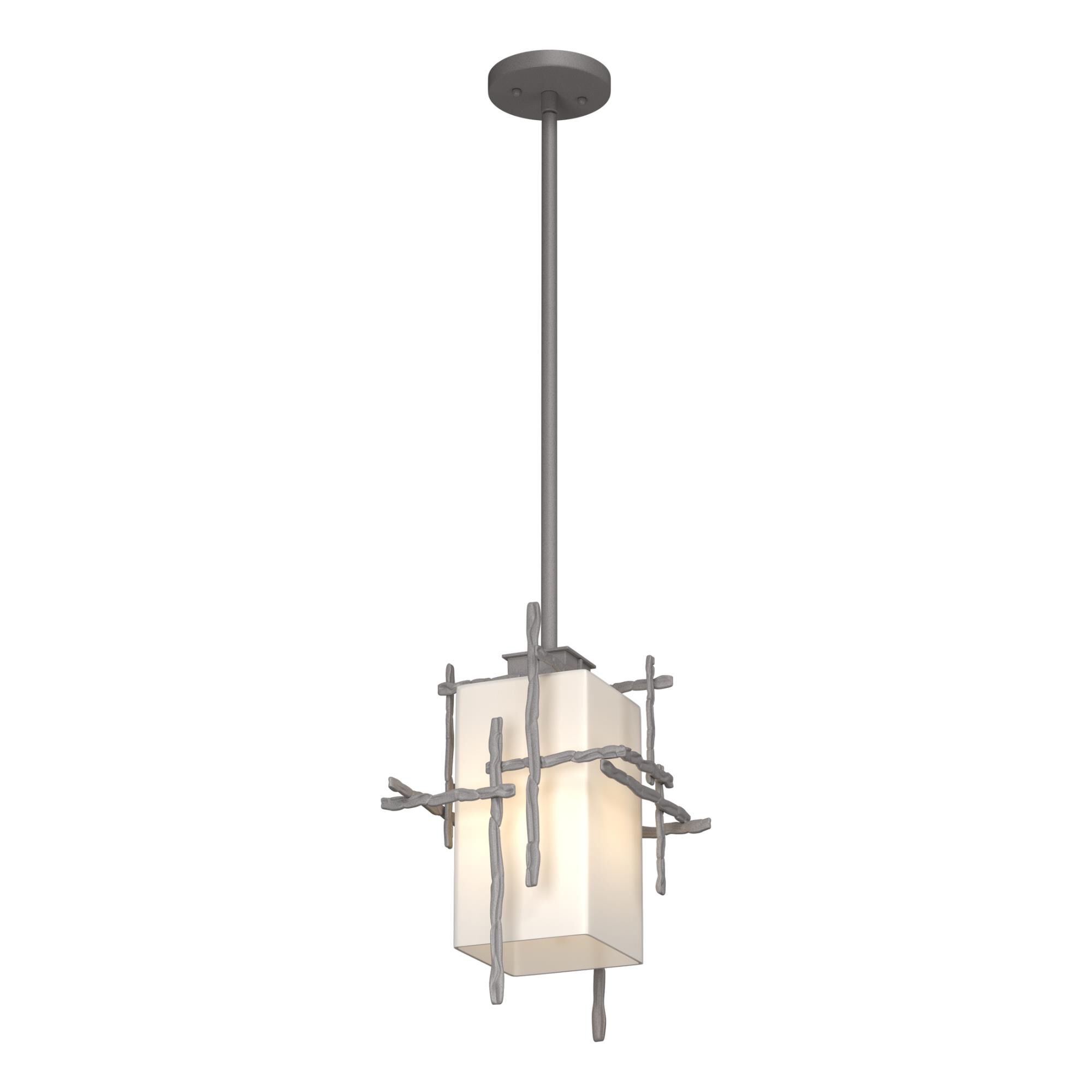 Shown in Coastal Burnished Steel finish and Opal glass and Opal Glass shade