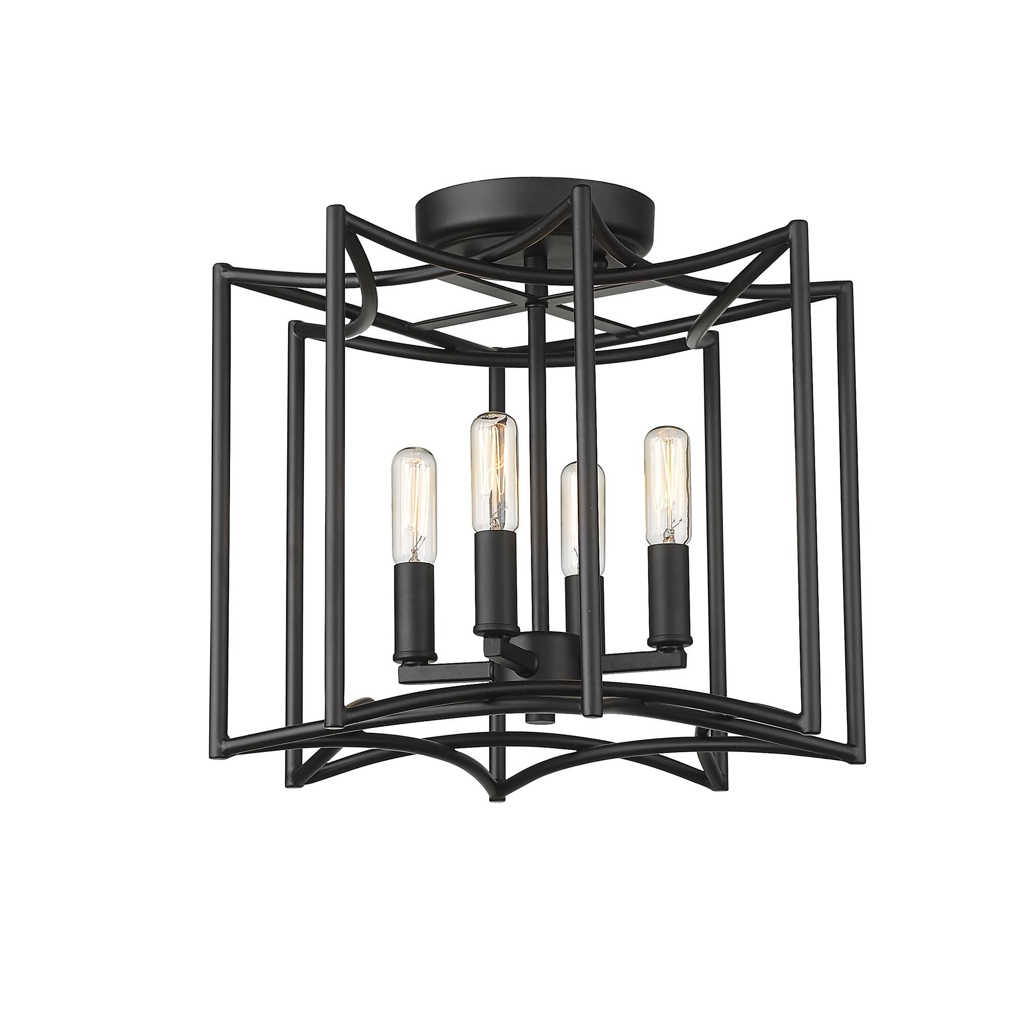 Shown in Matte Black finish and -- glass and -- shade