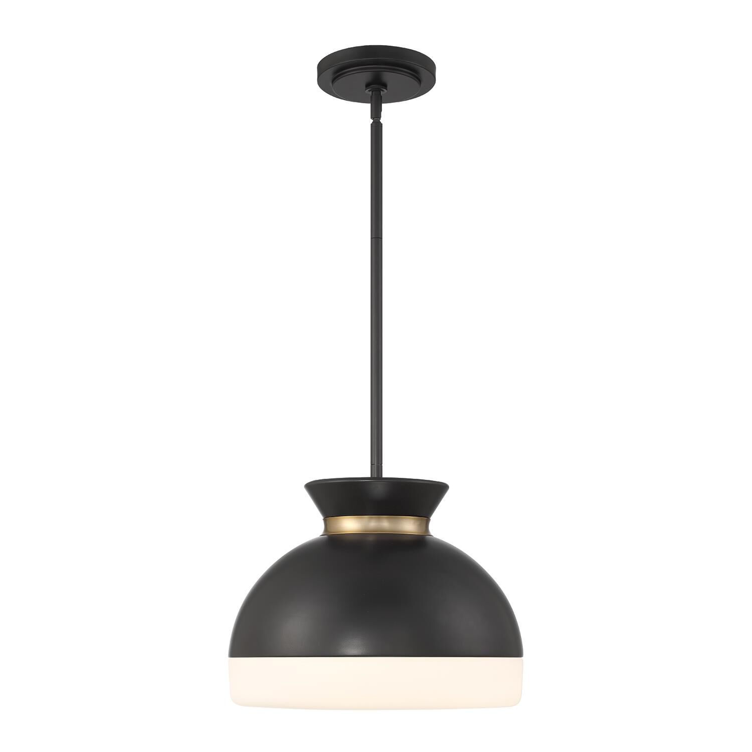 Shown in Matte Black , Vibrant Gold finish and Glass shade