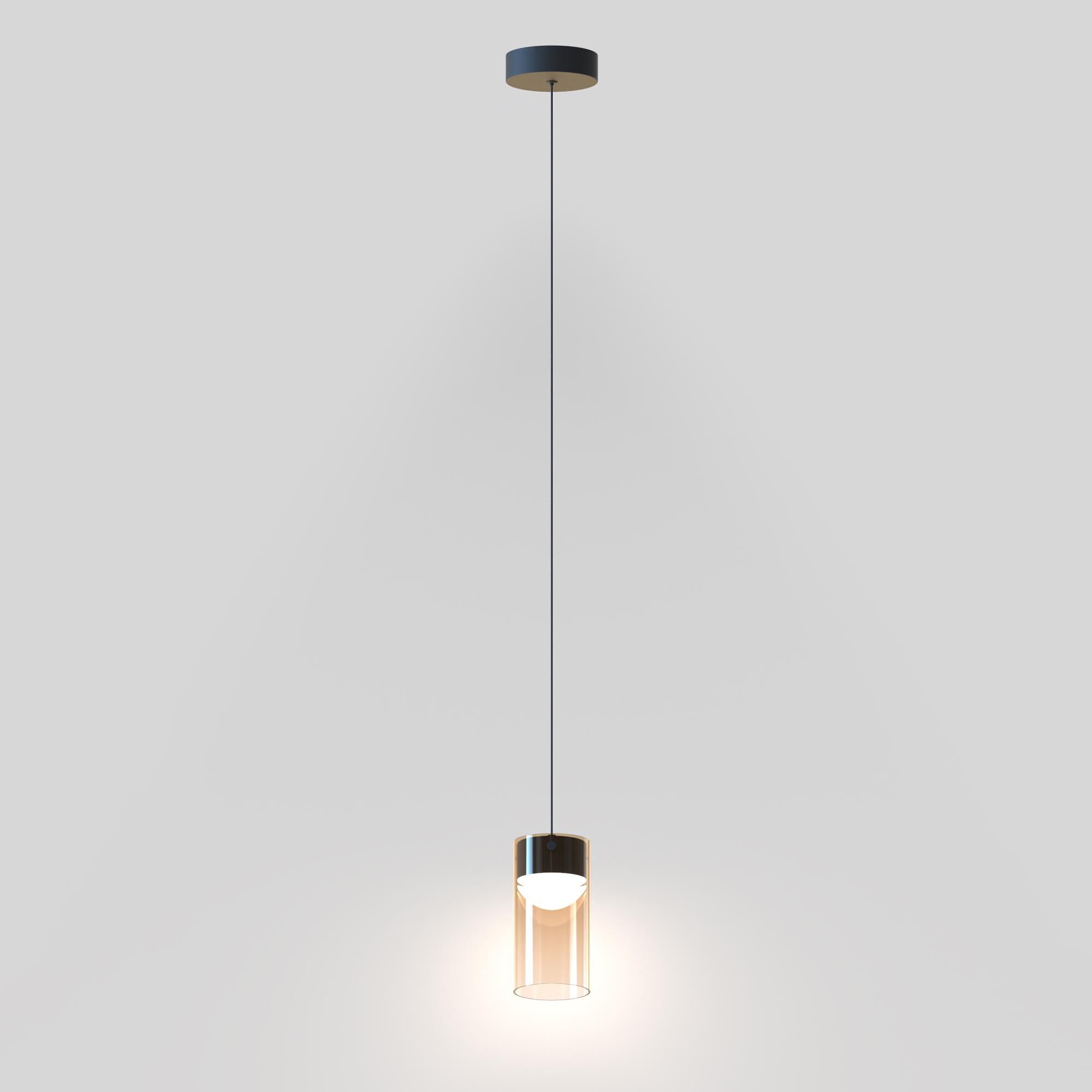 Shown in Gunmetal finish and Amber glass