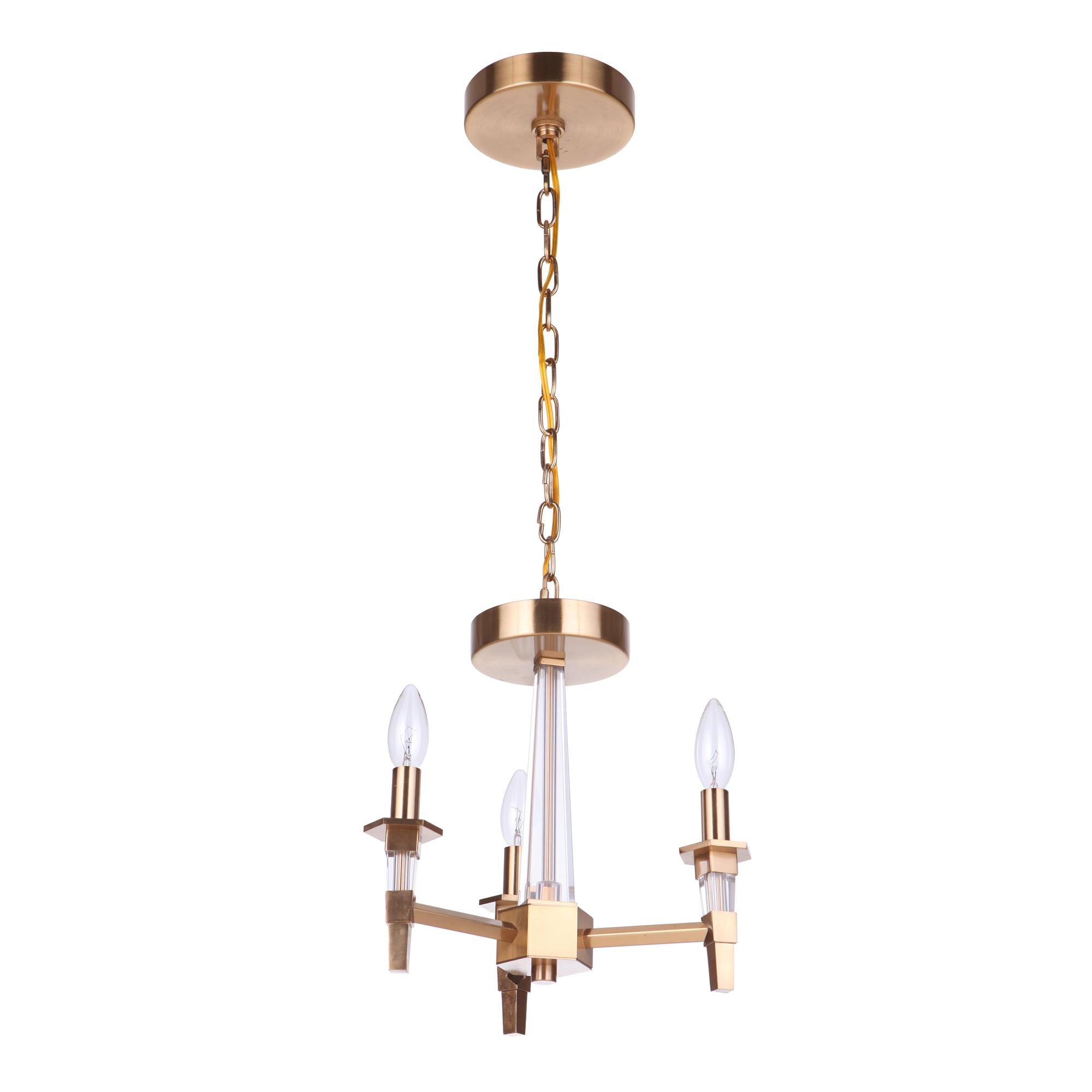 Shown in Satin Brass finish and K9 crystal