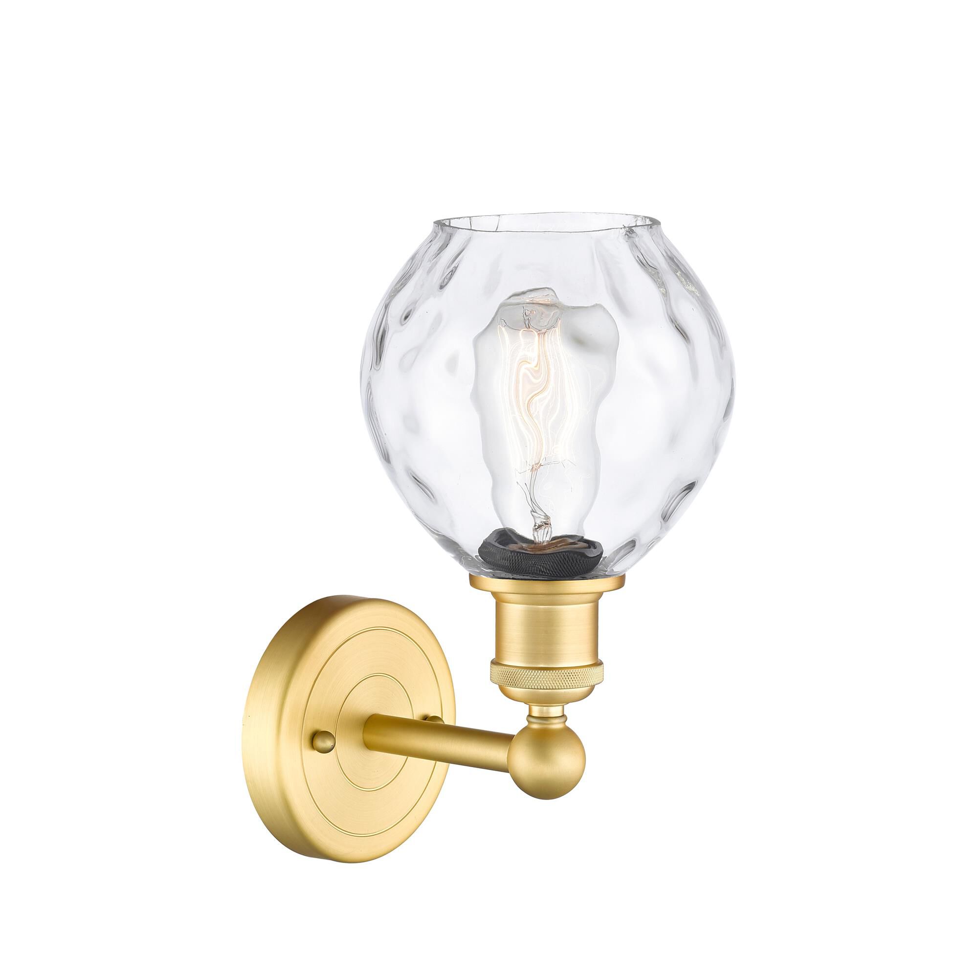 Shown in Satin Gold finish and Clear glass