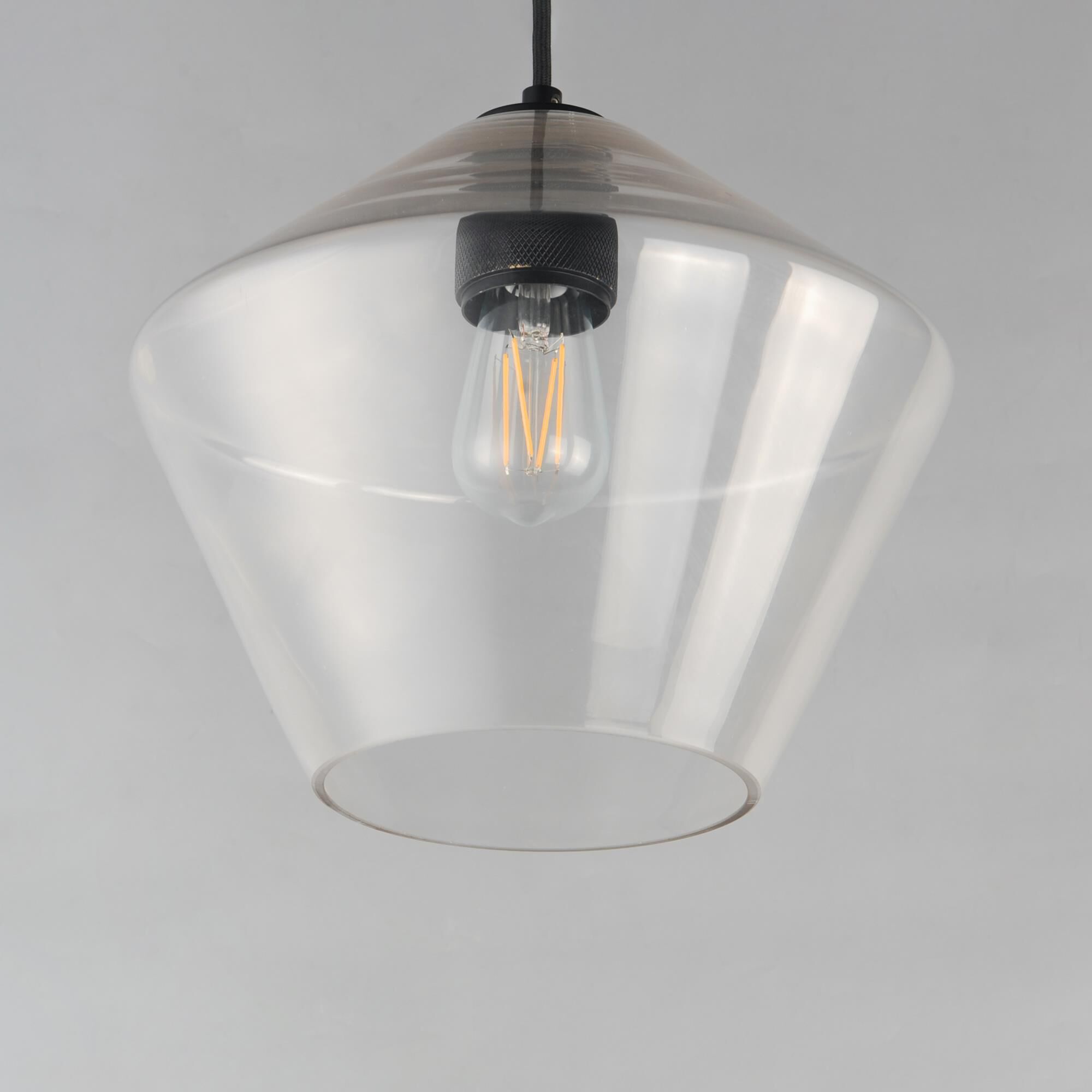 Shown in Black finish and Clear glass