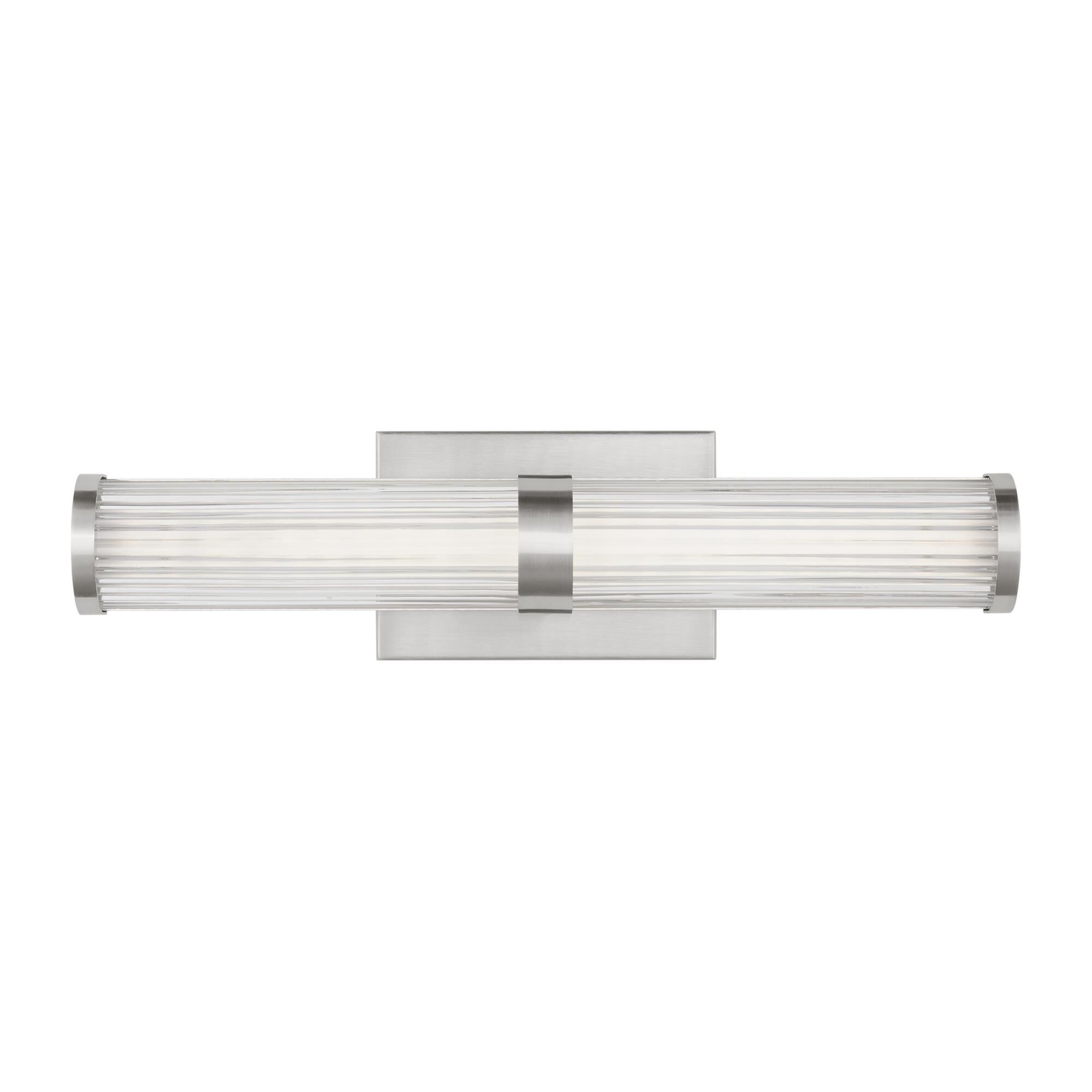 Shown in Brushed Nickel Silver finish and Frosted glass and Frosted Acrylic Diffuser And Clear Fluted Glass shade