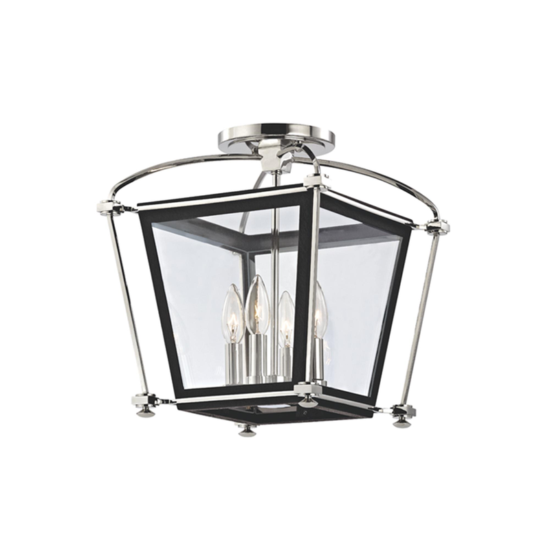 Hollis 13 Inch 4 Light Semi Flush Mount by Hudson Valley Lighting