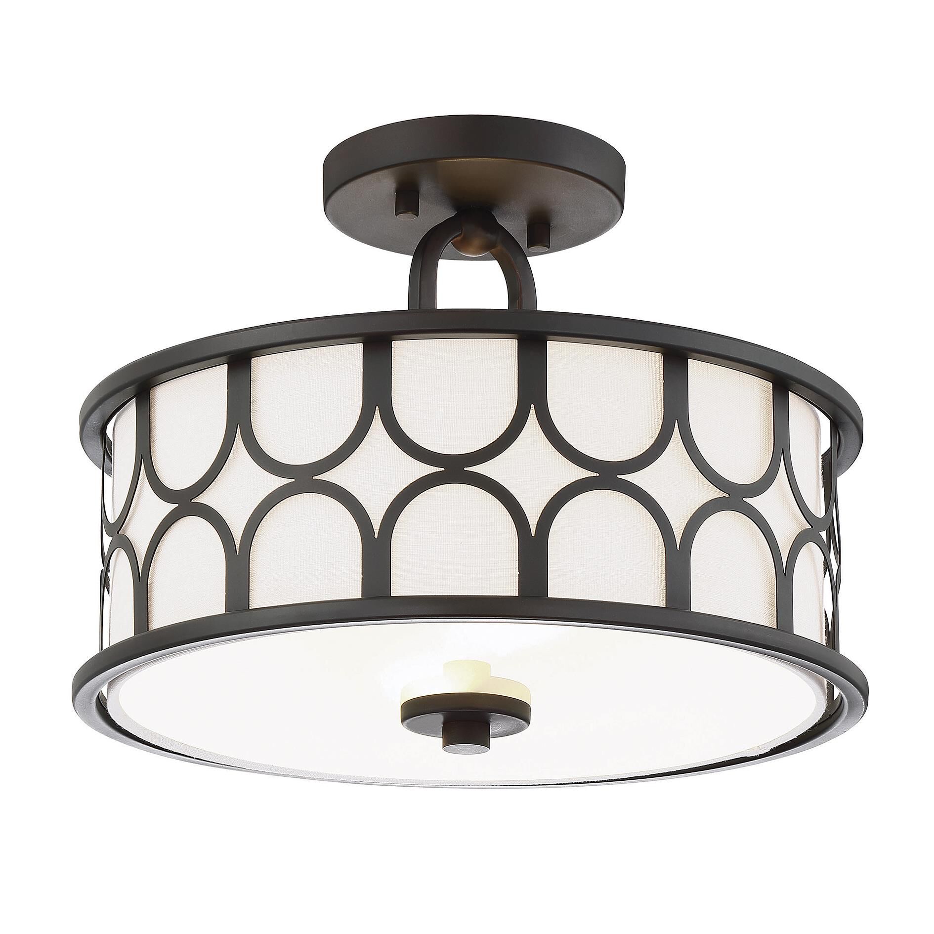 13 Inch 2 Light LED Semi Flush Mount by Meridian Lighting