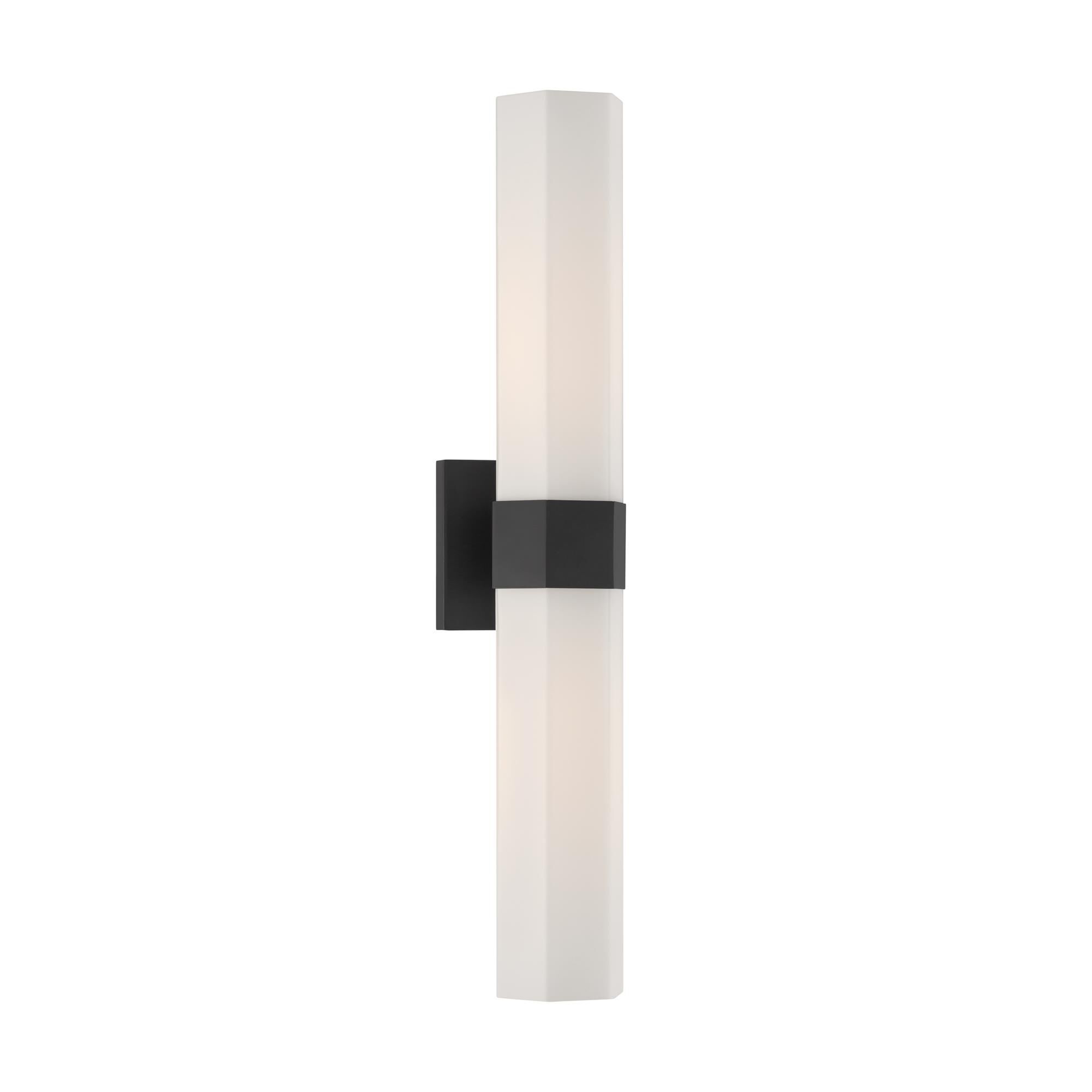 Shown in Dark Matte Black finish and Etched Opal glass