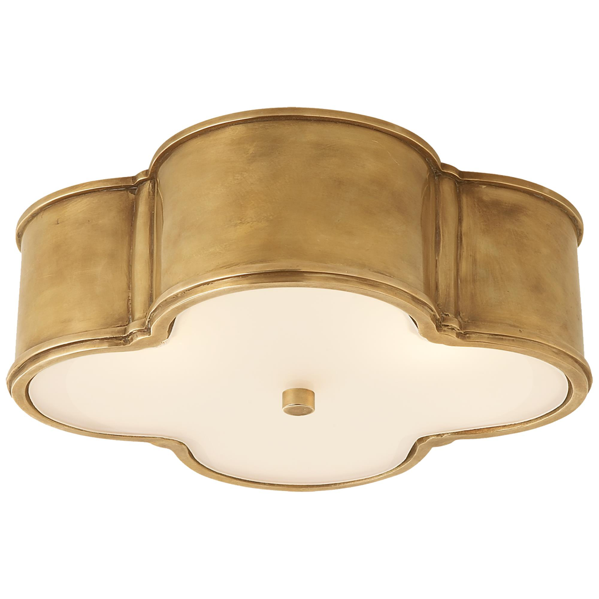 Shown in Natural Brass finish and Frosted glass