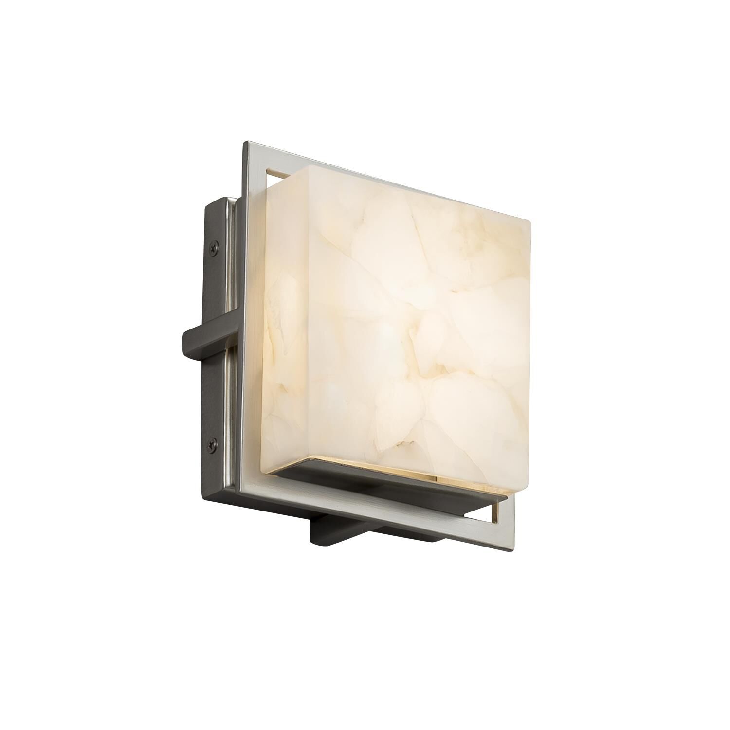 Shown in Brushed Nickel finish and Shaved Alabaster Rocks Cast Into Resin glass