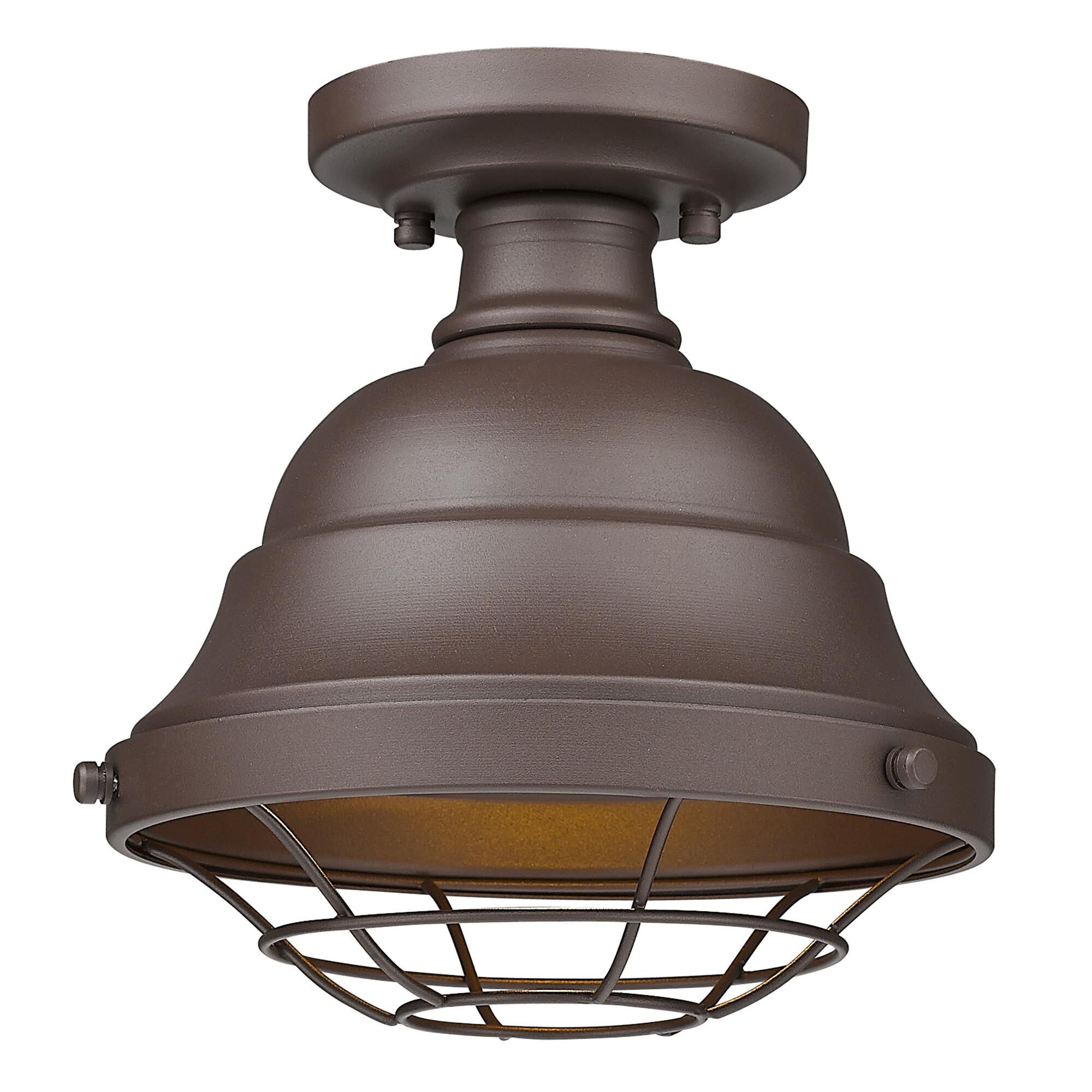 Bartlett 8 Inch 1 Light Semi Flush Mount by Golden Lighting