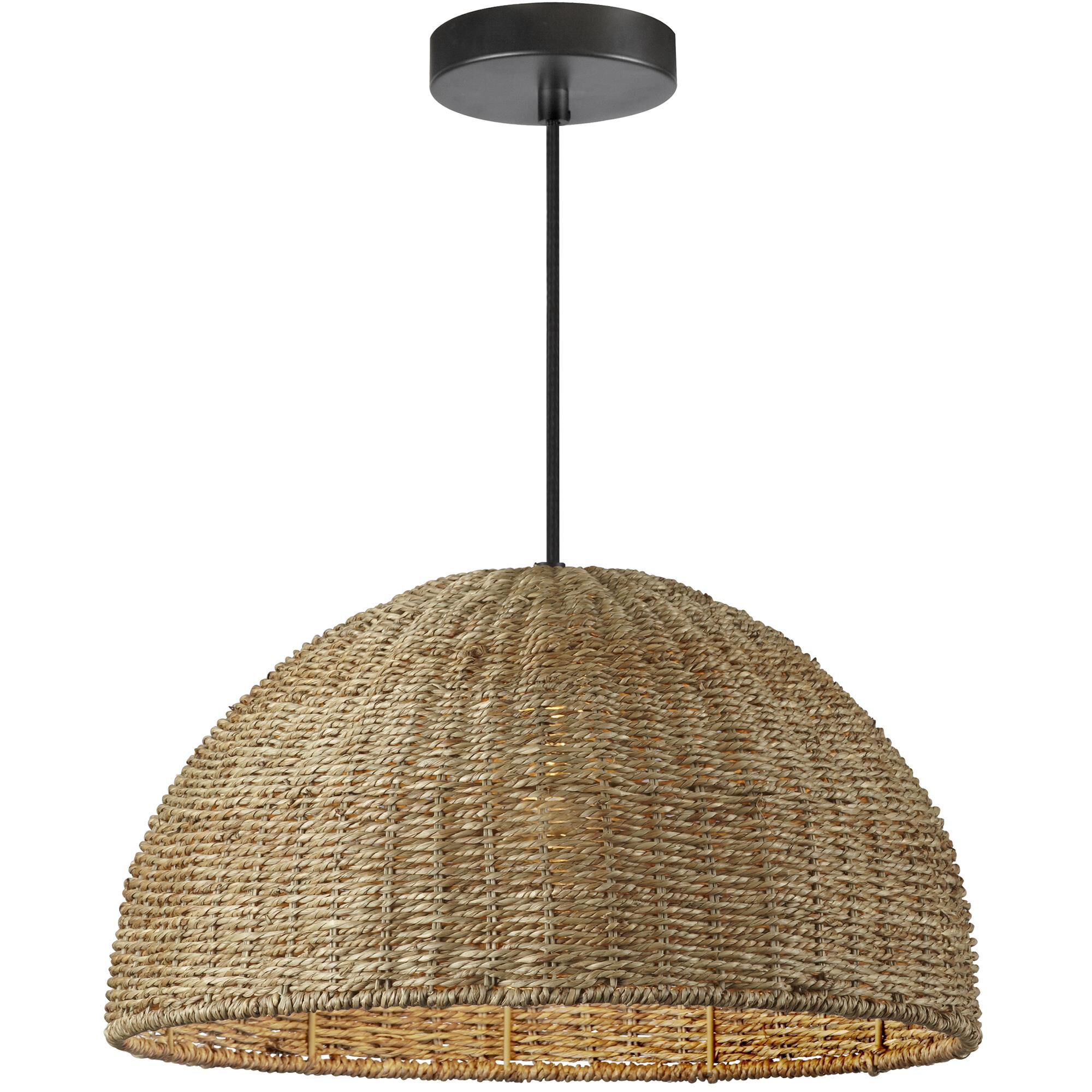 Shown in Natural and Black finish and Natural Seagrass Dome shade
