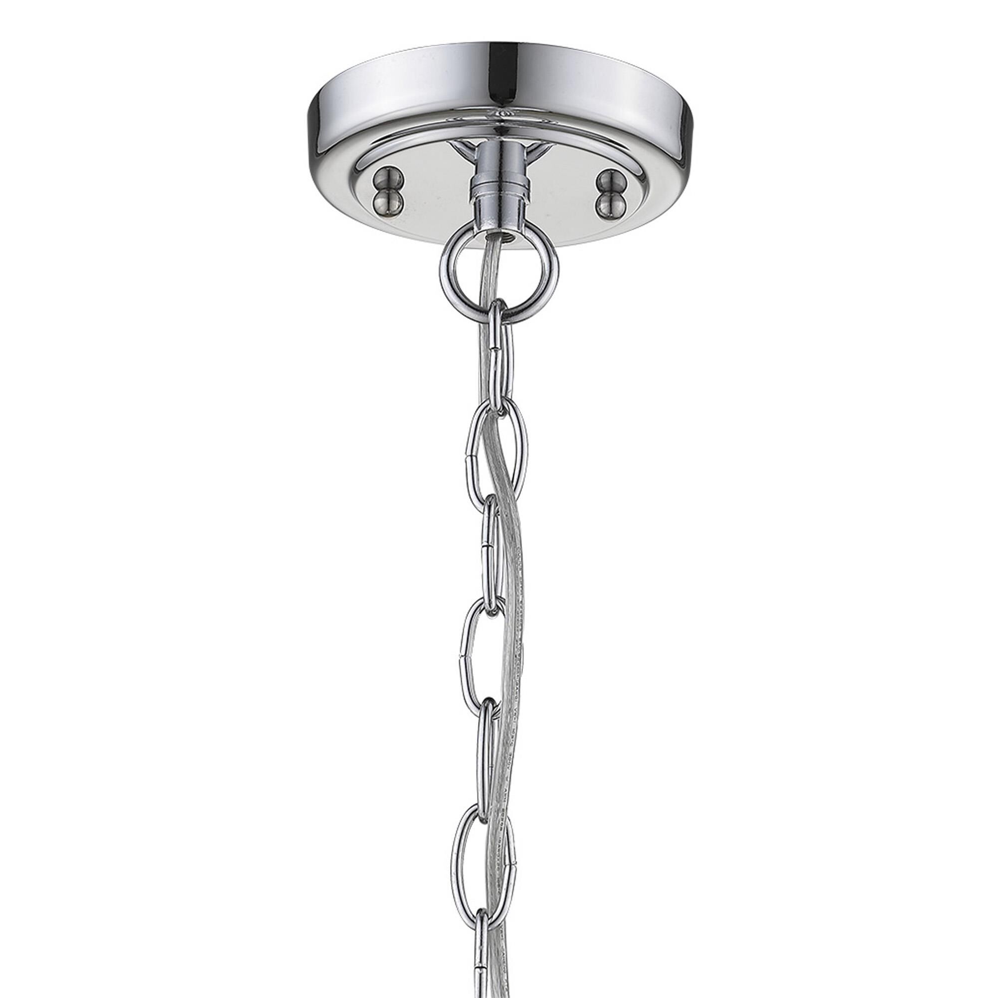 Shown in Chrome finish and Clear glass and Clear, Seedy Glass Urn Shaped Globe shade