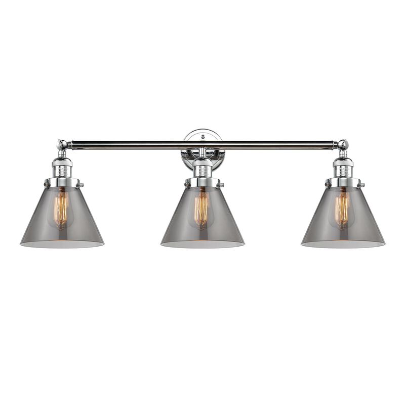 Bruno Marashlian Large Cone 32 Inch 3 Light Bath Vanity Light by Innovations Lighting