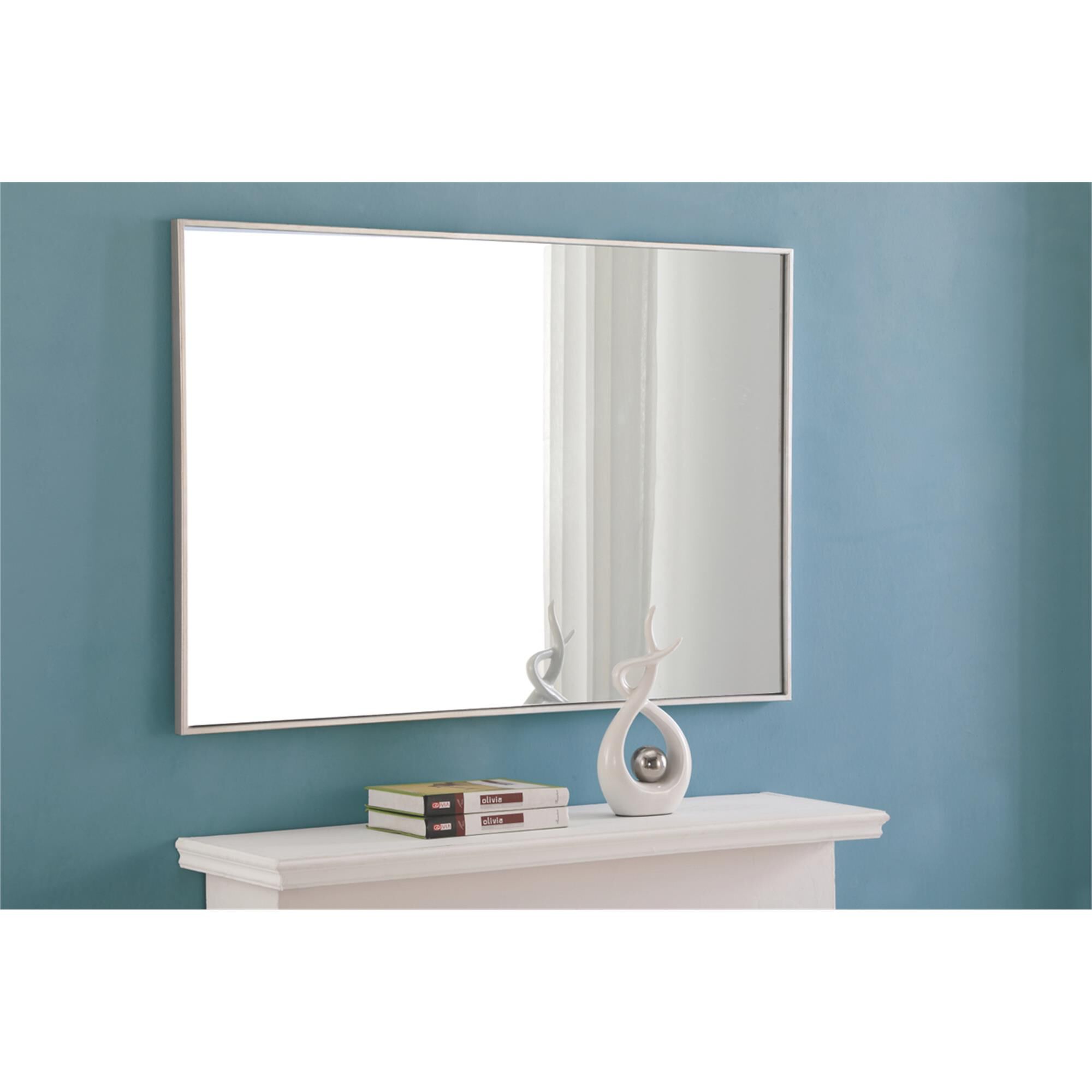 Shown in Silver finish and Clear Mirror Beveled glass