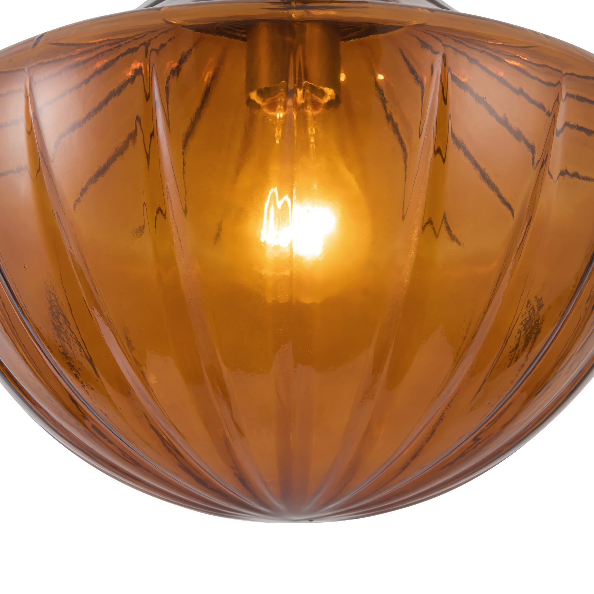 Shown in Matte Black finish and Amber Ribbed glass