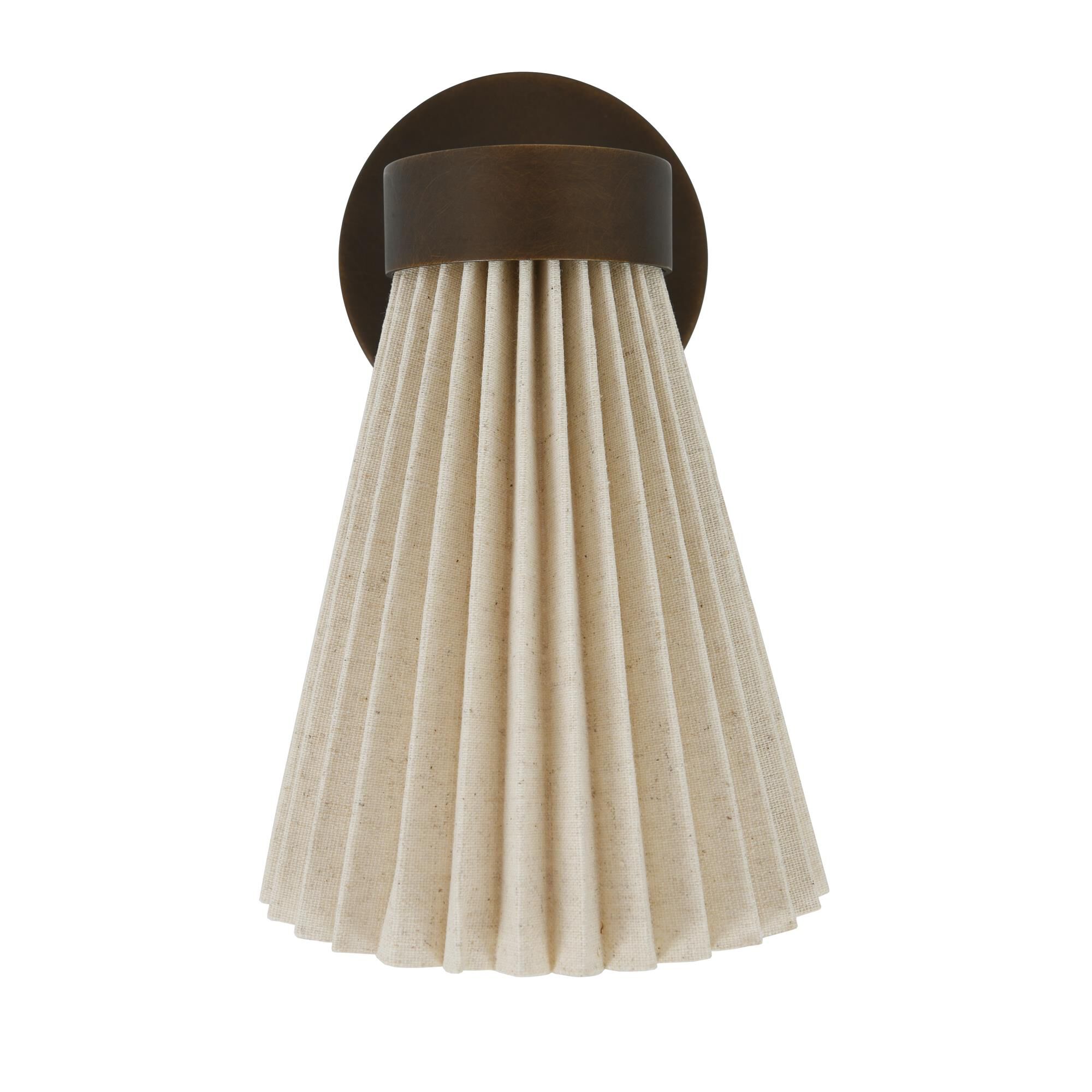 Shown in Bronze and Natural finish and Natural Linen shade