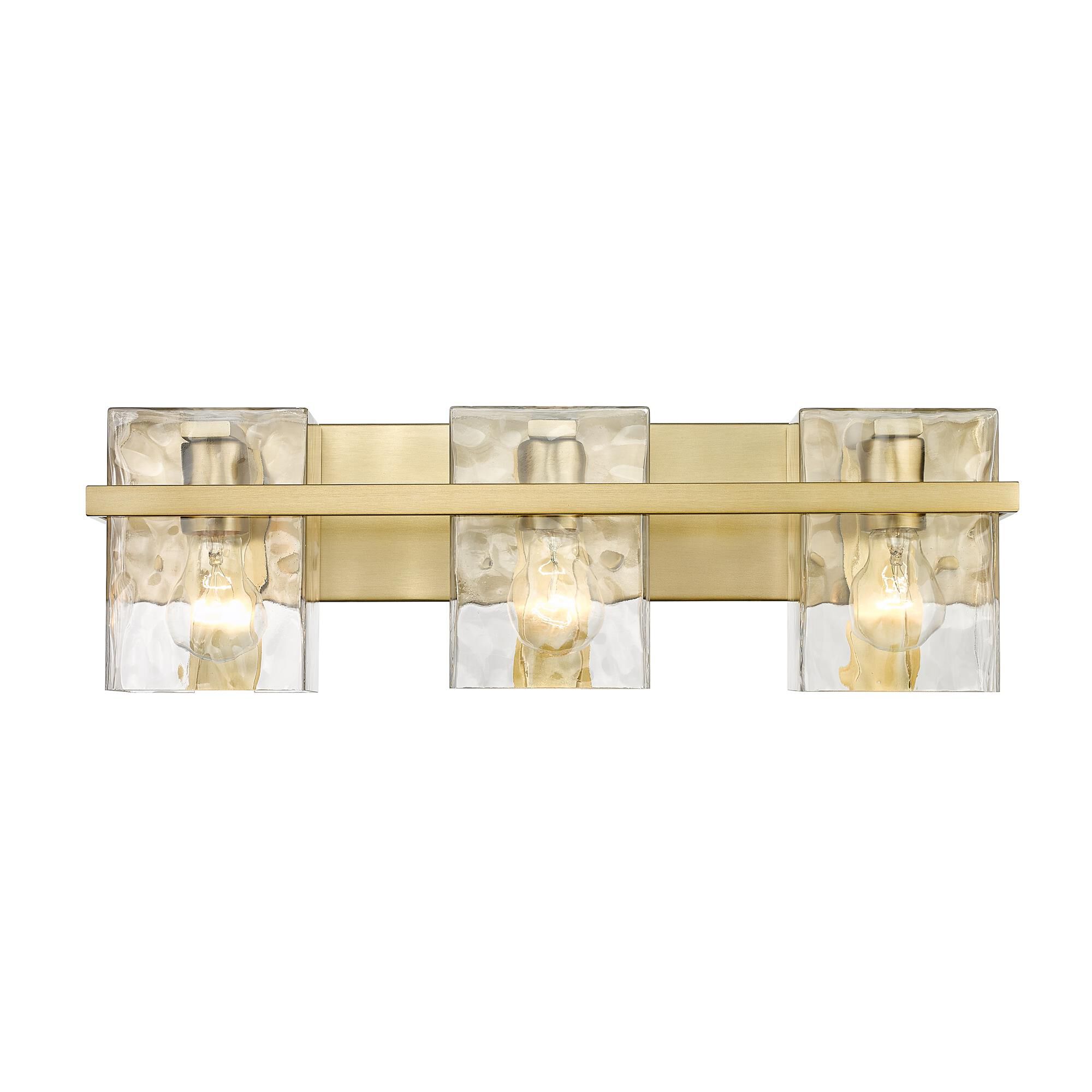 Shown in Modern Gold finish and Glass shade