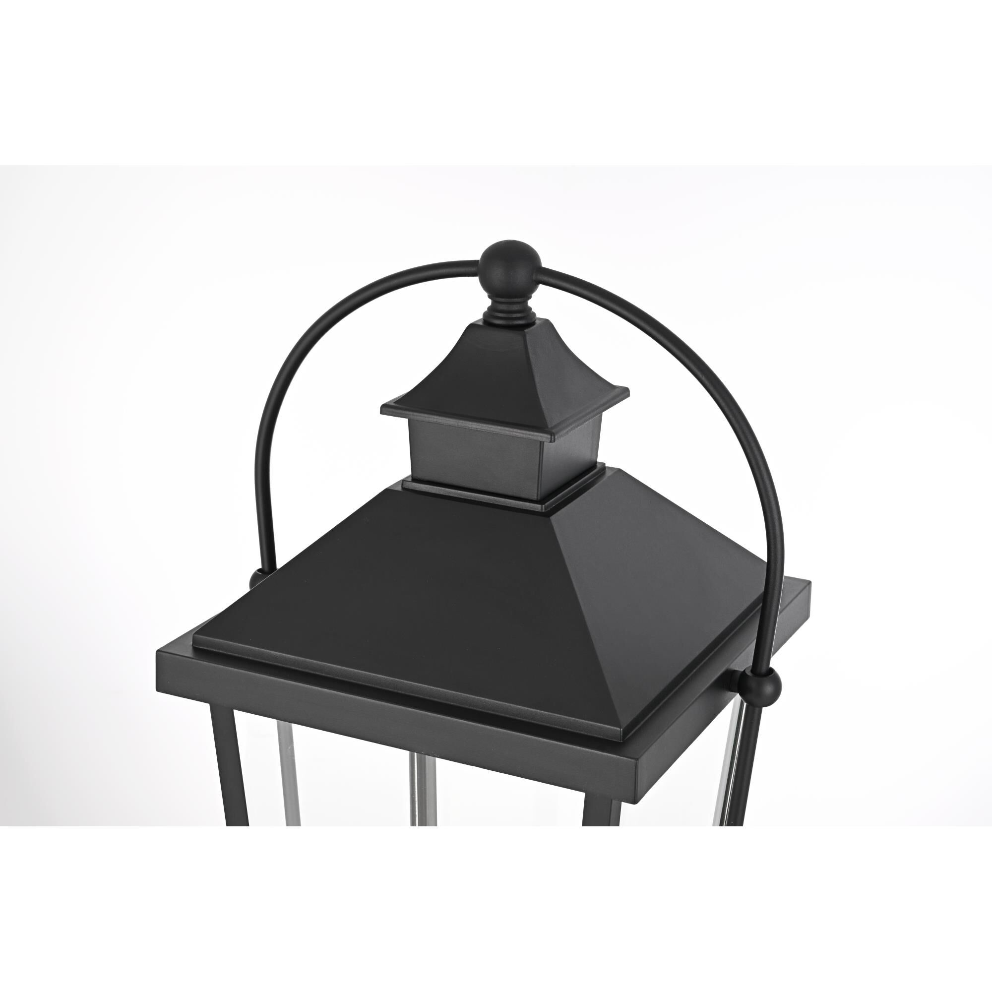 Shown in Black finish and Clear glass