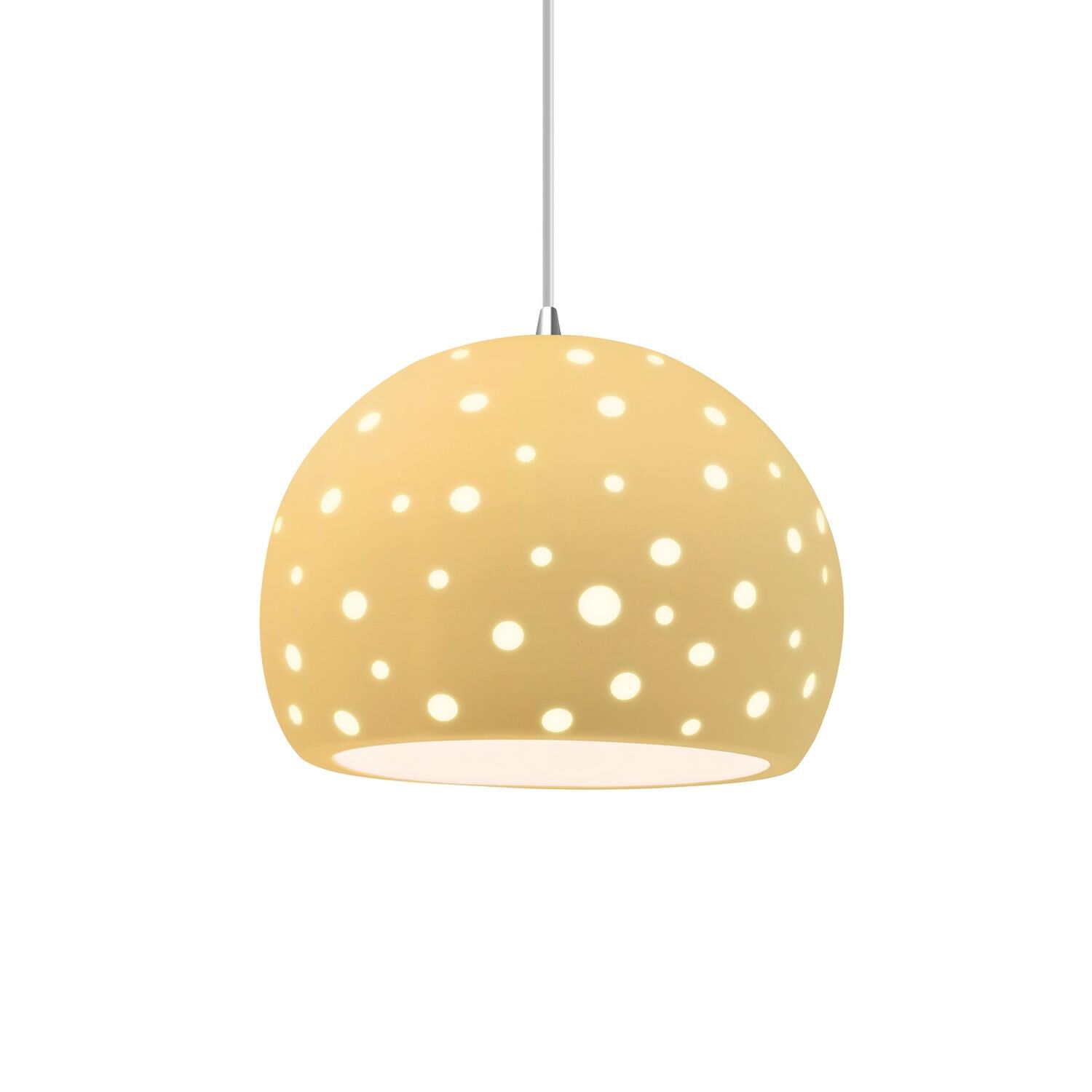 Shown in Polished Chrome finish and Muted Yellow shade